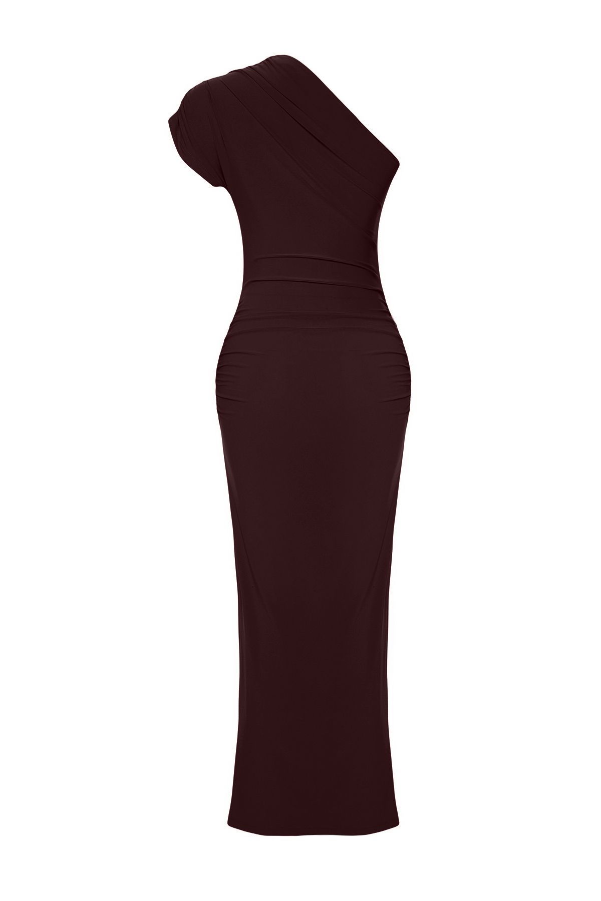 Trendyol Collection-Barna Midi béleletlen estélyi ruha éjszakai ballagási ruha TPRSS25EL00064 7
