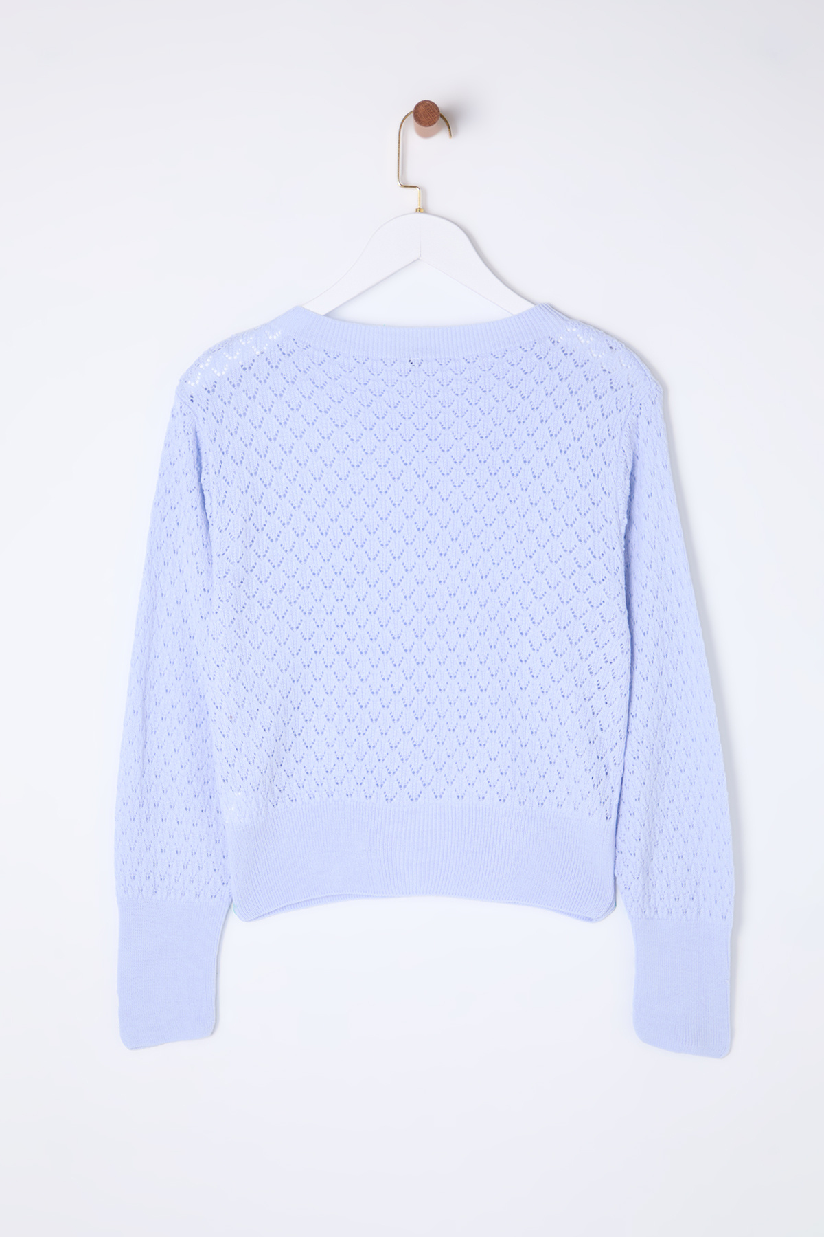 Edit by Trendyol-Gray Crew Neck Openwork Oversize Knitwear Sweater Tedaw25Kz00063 8