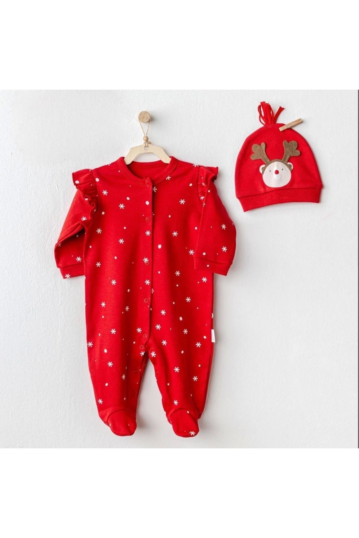 NessiWorld Andywawa Ac25328 Happy Newyear Kadife Bebek Tulum Takım Red