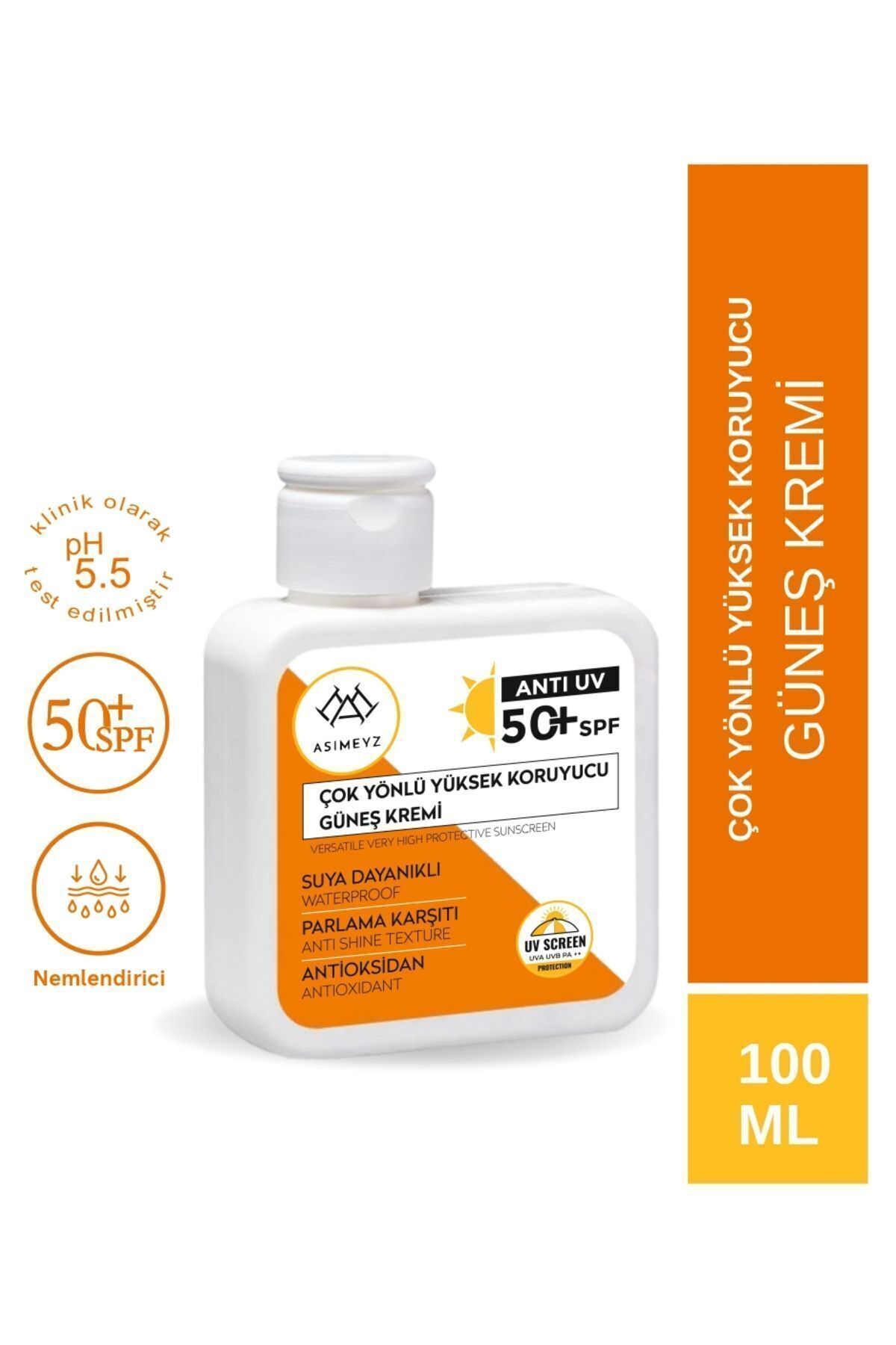 Asimeyz Çok Yönlü Yüksek Korumalı Spf +50 Faktör Anti UV Sun Care -Güneş Kremi 100 ml
