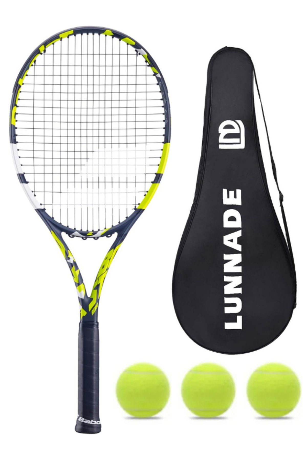 Janissary 27inç Yetişkin Tenis Raketi "1 Adet" ve "3 Adet" Tenis Topu, Deluxe Tenis Çantası