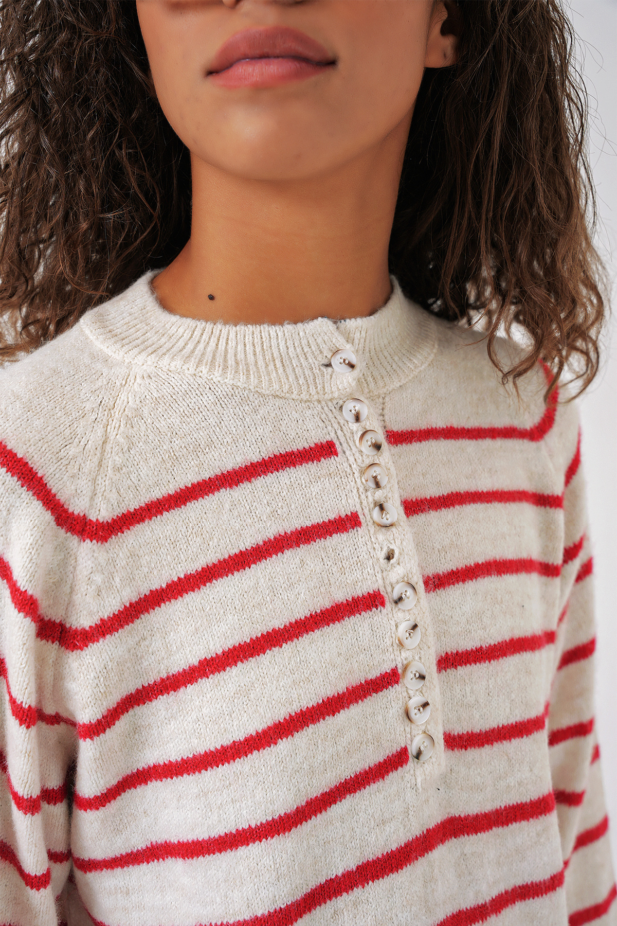 Bigdart-15808 Pullover mit Knöpfen - Weinrot 4