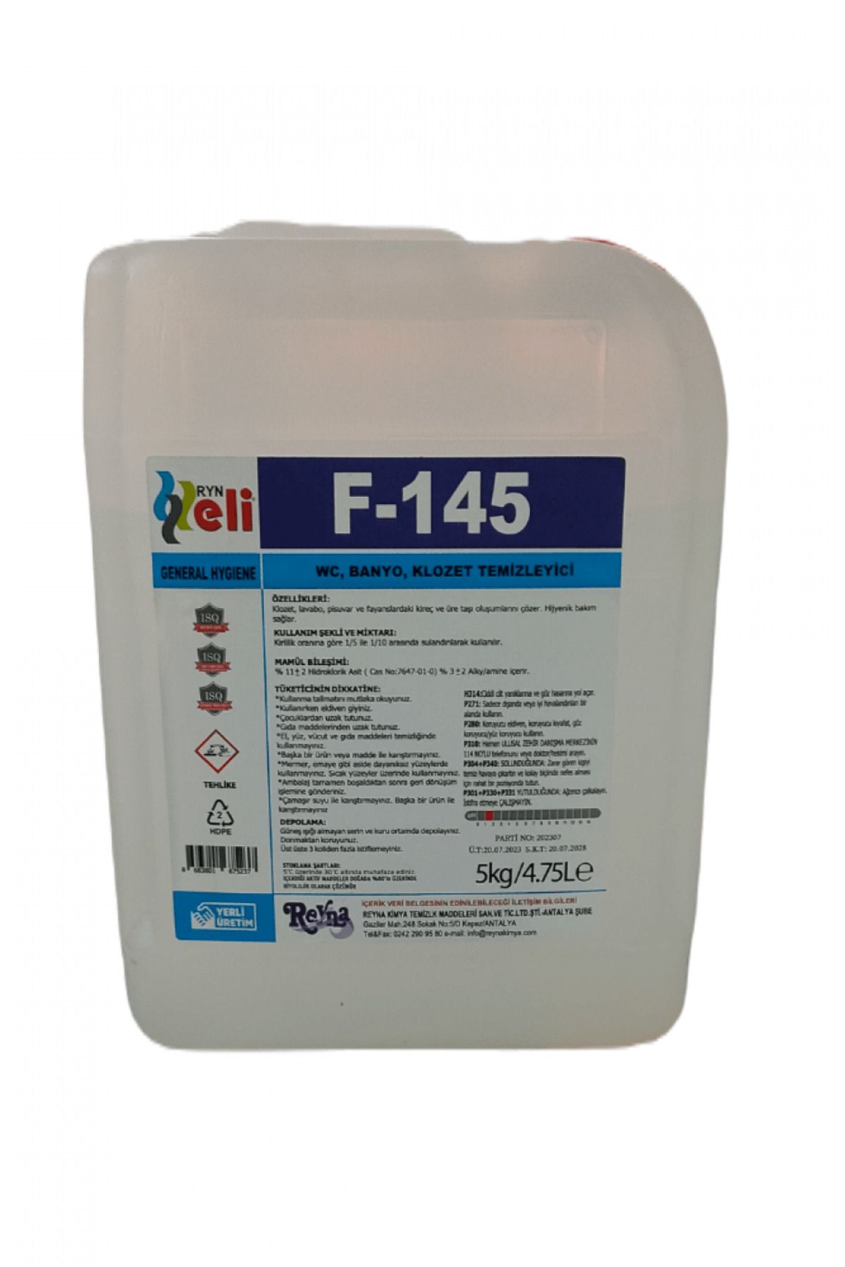 RYN Eli Wc, Klozet ve Pisuvar Temizleyici 5 Kg F-145