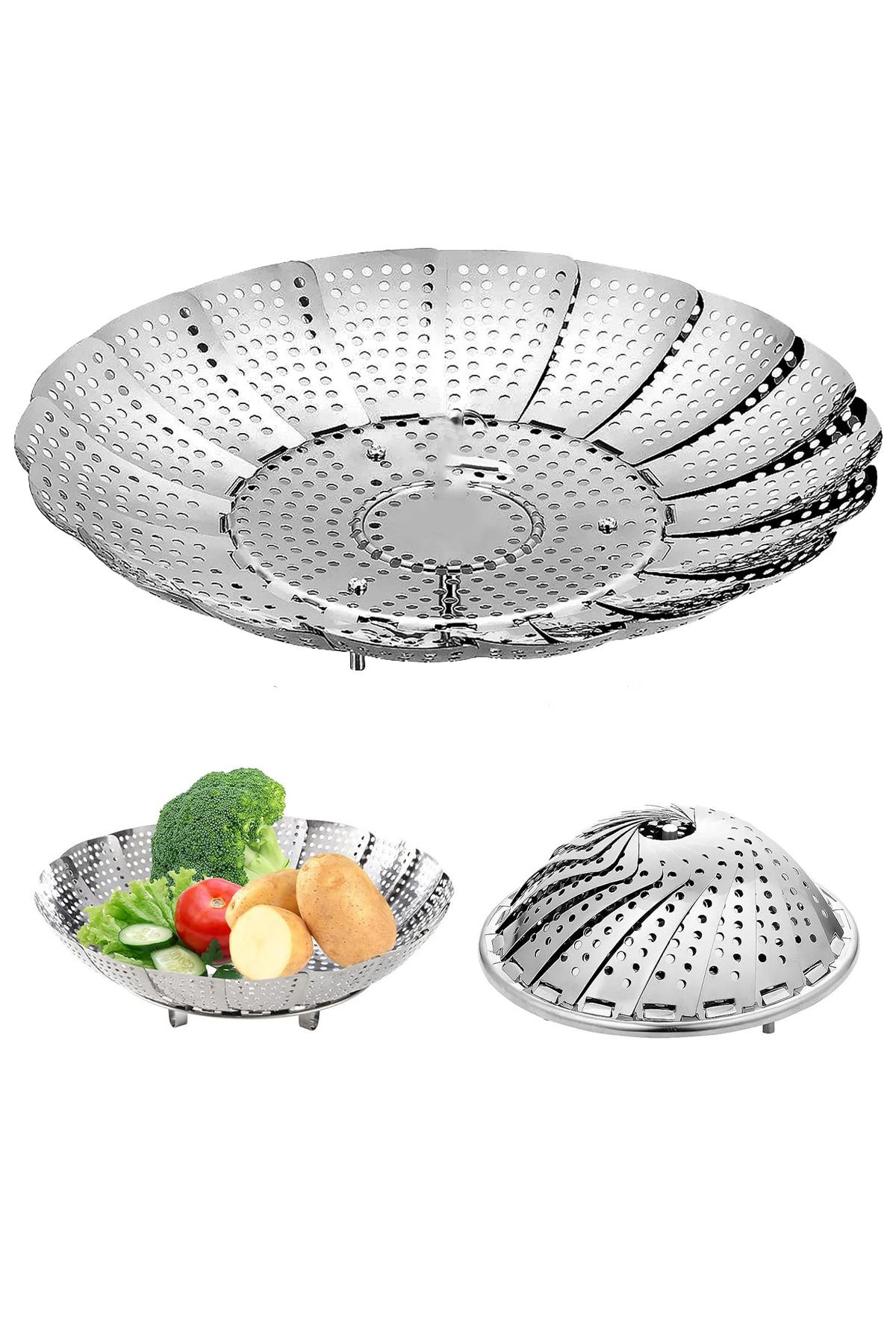 MAROKEN-Steaming Vegetable Cooker Vegetable Boiling Strainer Cooking Apparatus Spiral Vegetable Chopper 1