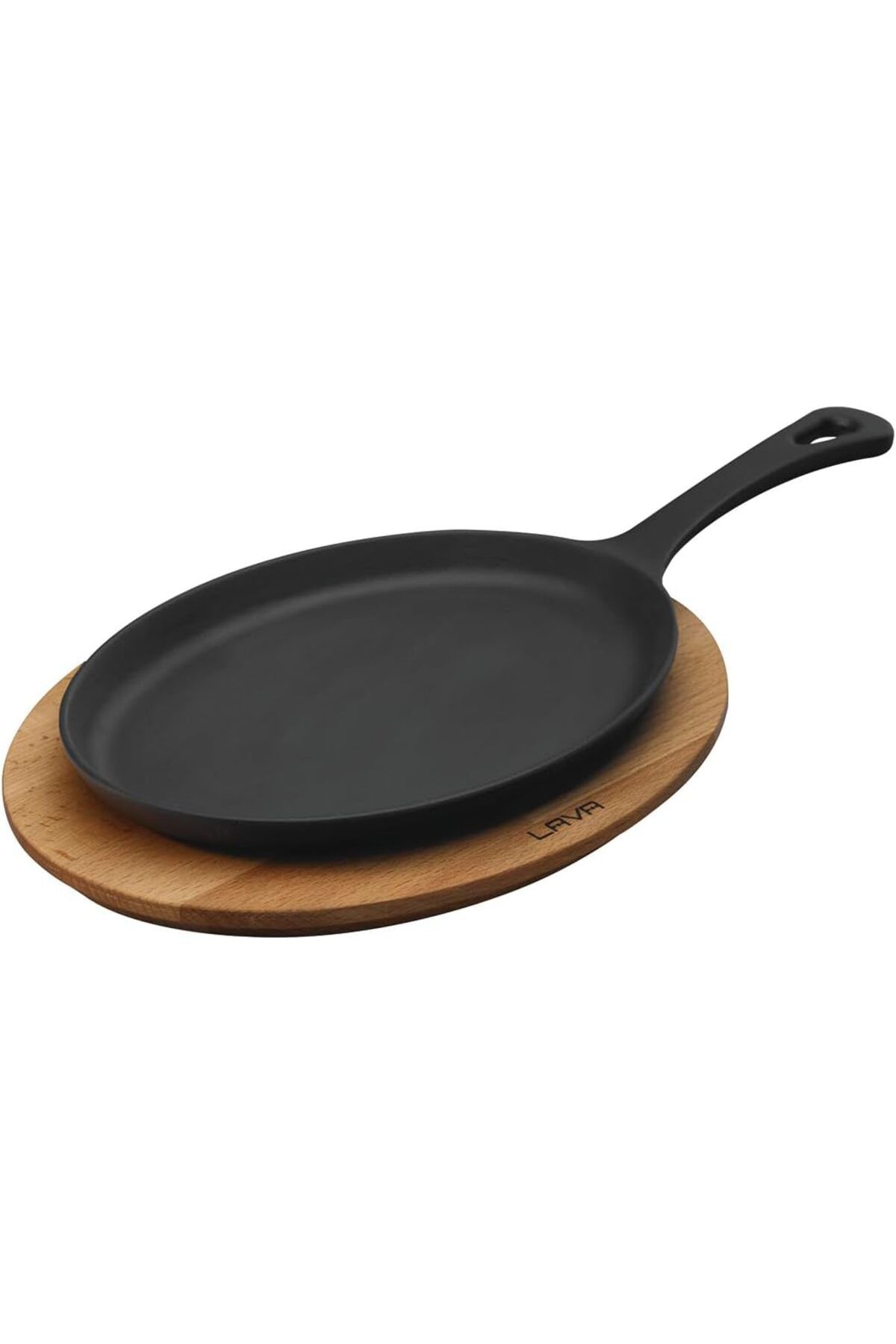 STOREMAX Niffa Shop Fajita Tavası ve Ahşap Altlığı, 17x23 cm, Saplı, Oval Nhl