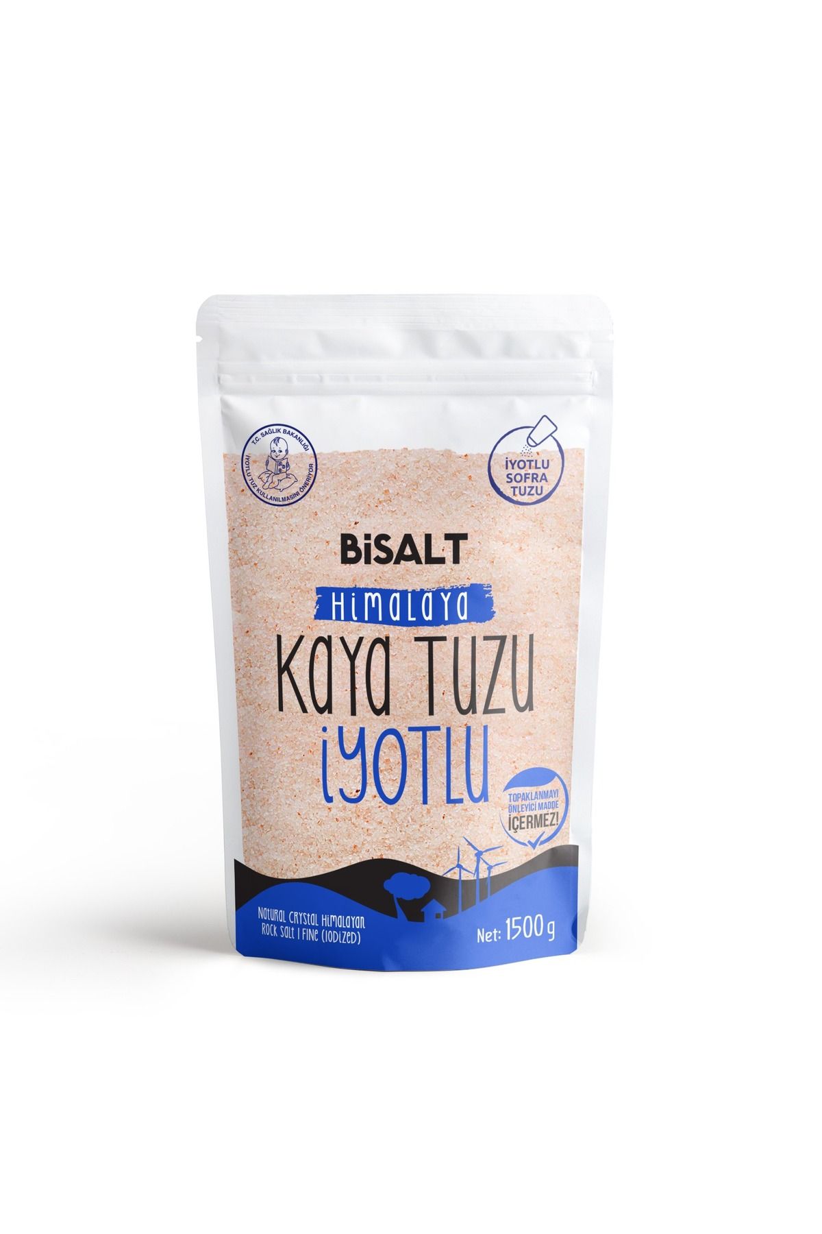 Bisalt Himalaya Kaya Tuzu İnce İyotlu 1500 G (Ekonomik Boy)