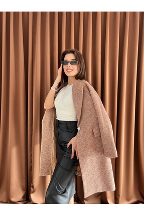 Nesil Oversize Simli Astarlı Kaşe Kaban