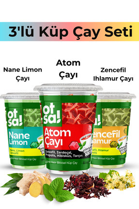 Otsa 3x Doğal Enerji Nane Ferahlığı, Limon Tazeliği, Zencefil Ve Zerdeçallı Ş...
