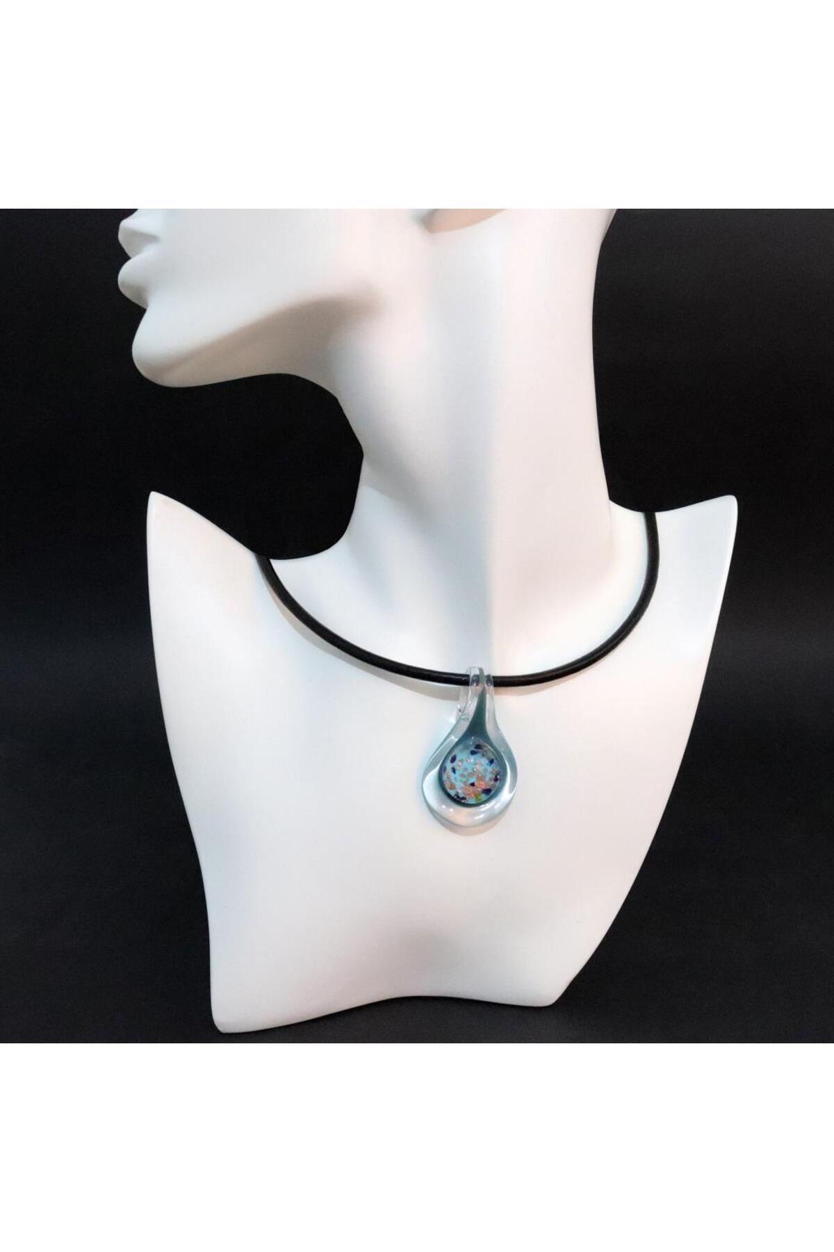 veraART-Handmade Murano Glass Set of 2 Blue Necklace and Bracelet Tina 5