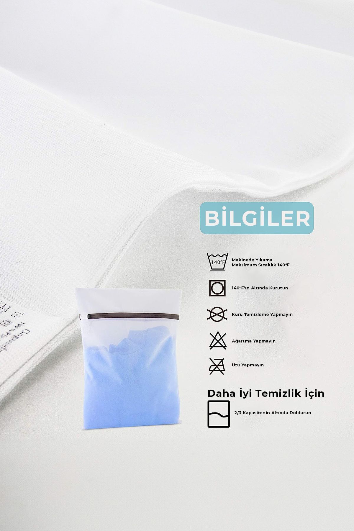 Factorial Fermuarlı Kıyafet Torbası 3 Boy İç Çamaşırı ve Bebek Kıyafet Perde Yıkama Filesi Çanta Düzenleyici fotoğrafı 4 (önizleme)