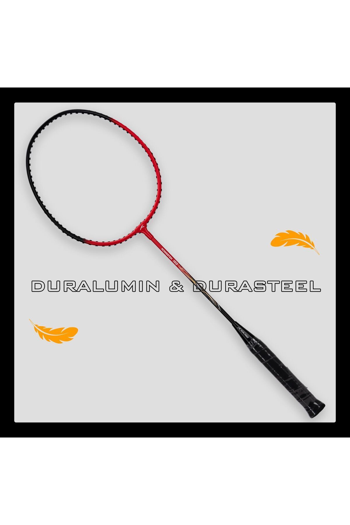 Hundred-Powertek 100 - مضرب كرة الريشة (مجموعة من 2) واستخدام المنتج - أحمر/أسود، قياسي 2