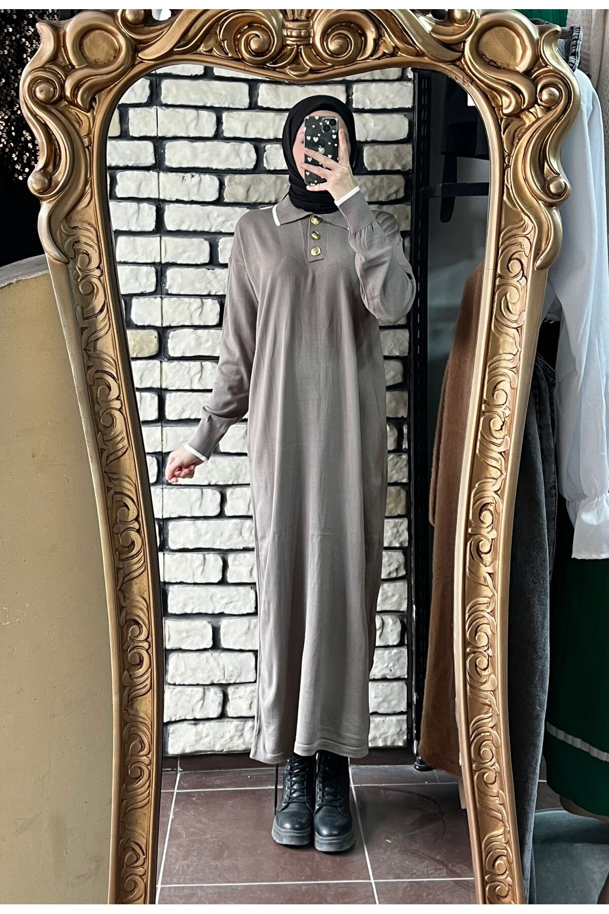 Mintaş Polo yaka triko elbise