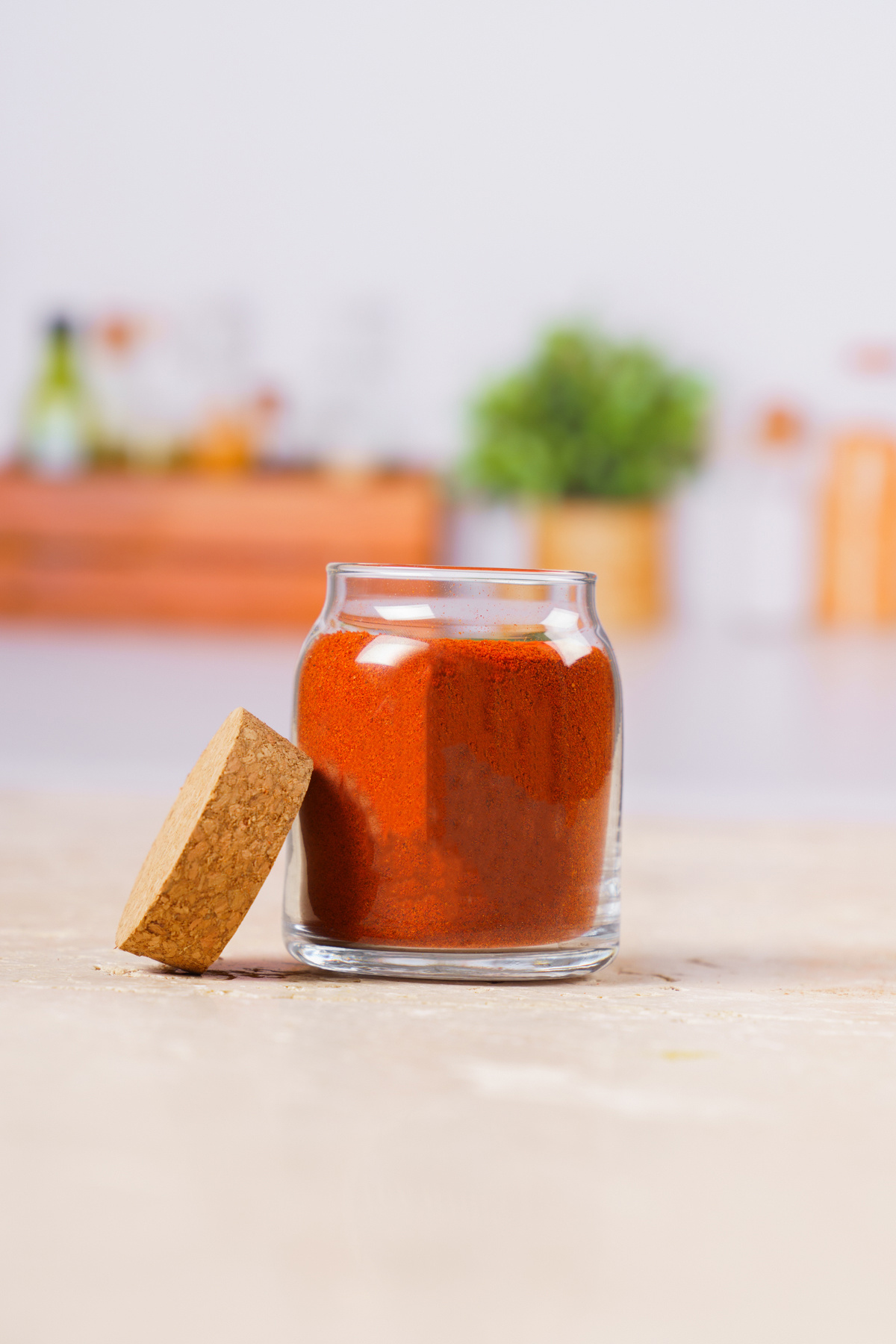 KRM HOME-12 Pcs Cork Lid with Wooden Spoon 300ml Glass Jars, Set of 12 Spices, with Labels 4