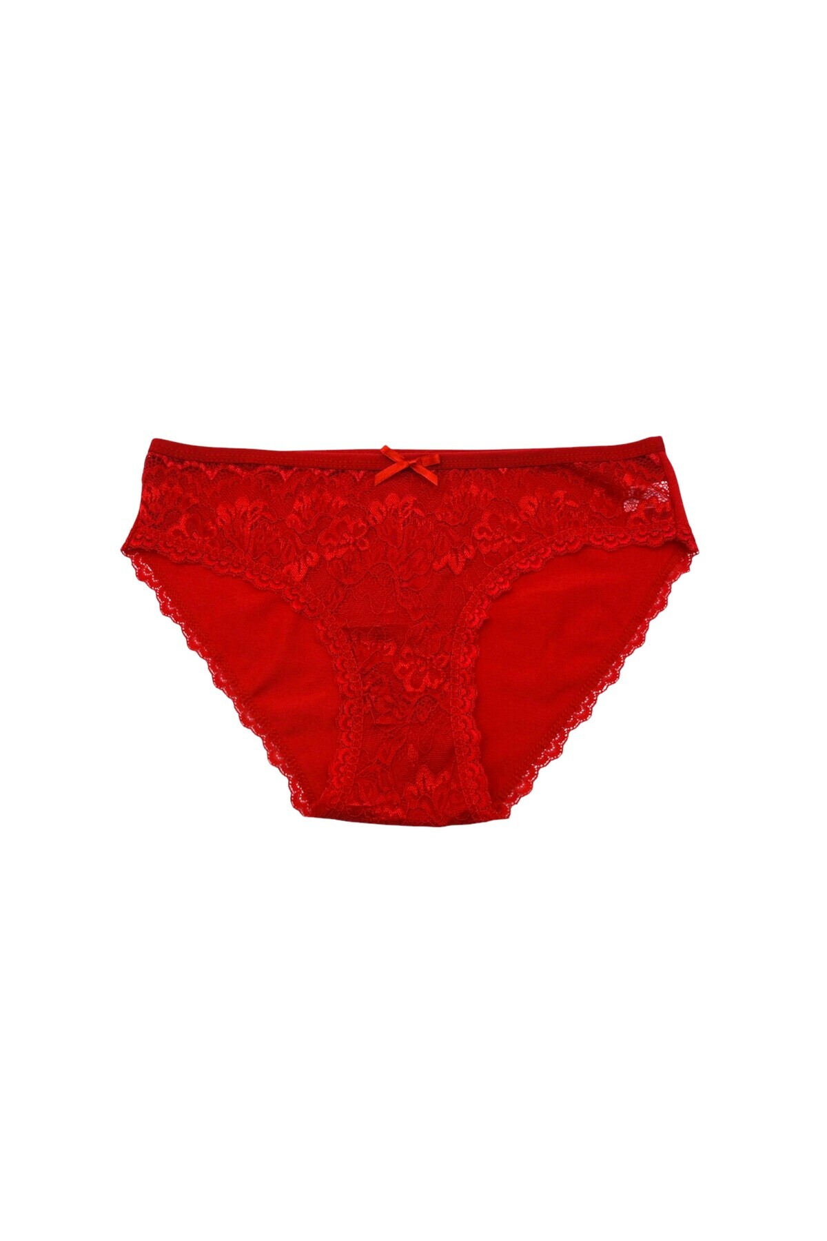 DONLİZZA-Red Lace Front Panties - 3 Pieces 2