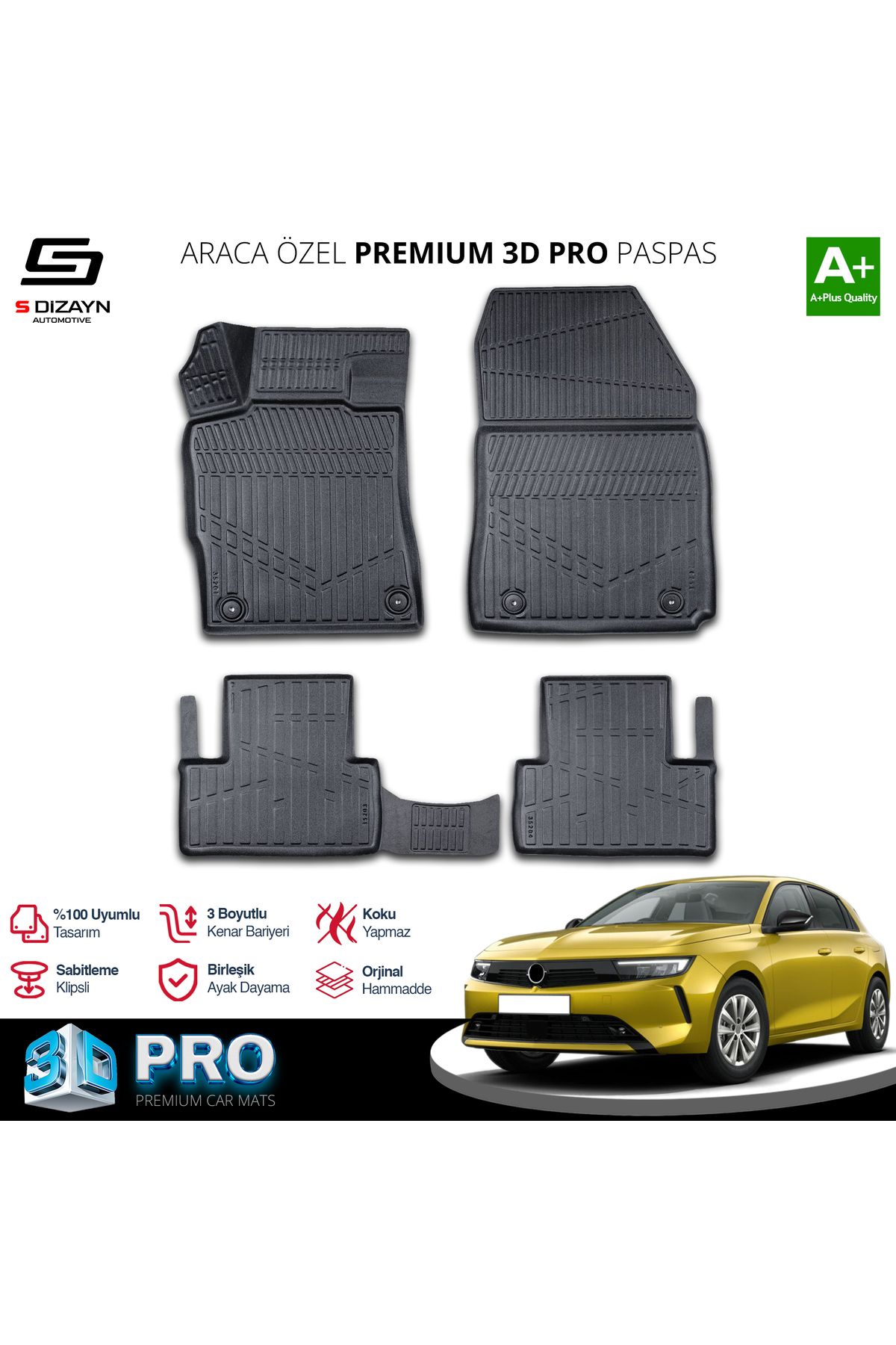 TREND Meka Part Opel Astra L 3D Pro Havuzlu Paspas 2021 Üzeri A+ Kalite