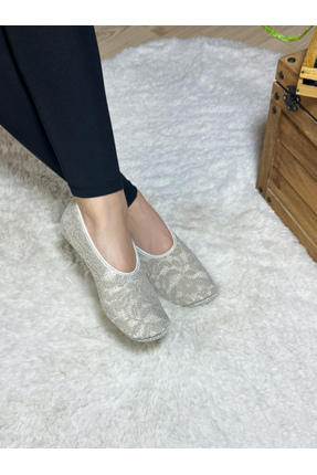 Patiköşe Kadın Ev Patiği Ev Babeti İşlemeli Hava Alan Tasarım Kaydırmaz Taban...