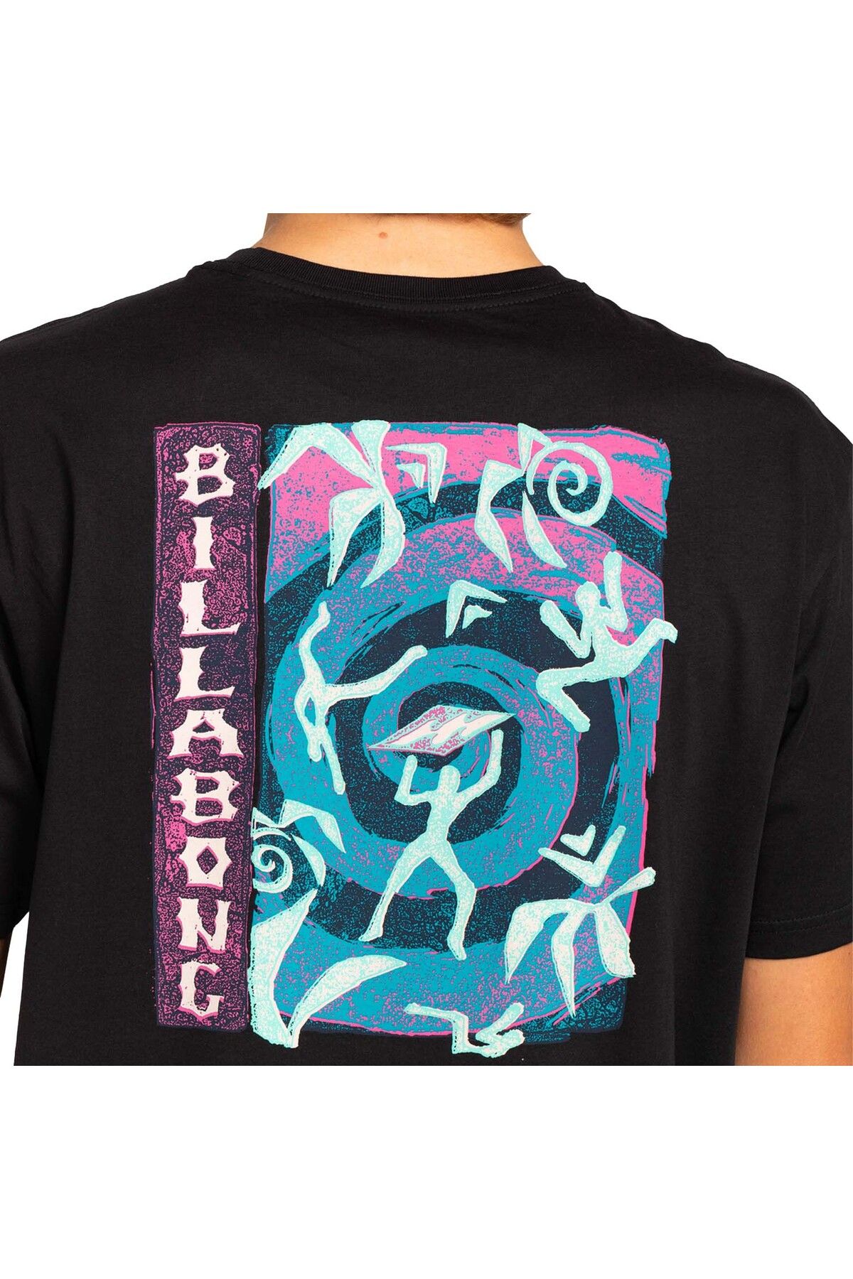 BİLLABONG-Billabong Spiral Back Printed Relaxed Fit 100% Cotton Black Men's T-Shirt 5