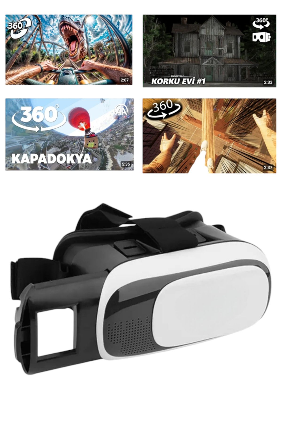 BLGELEKTRONİK Virtual Reality Sanal Gerçeklik Gözlüğü 3d Gözlük 360' Video Gözlük