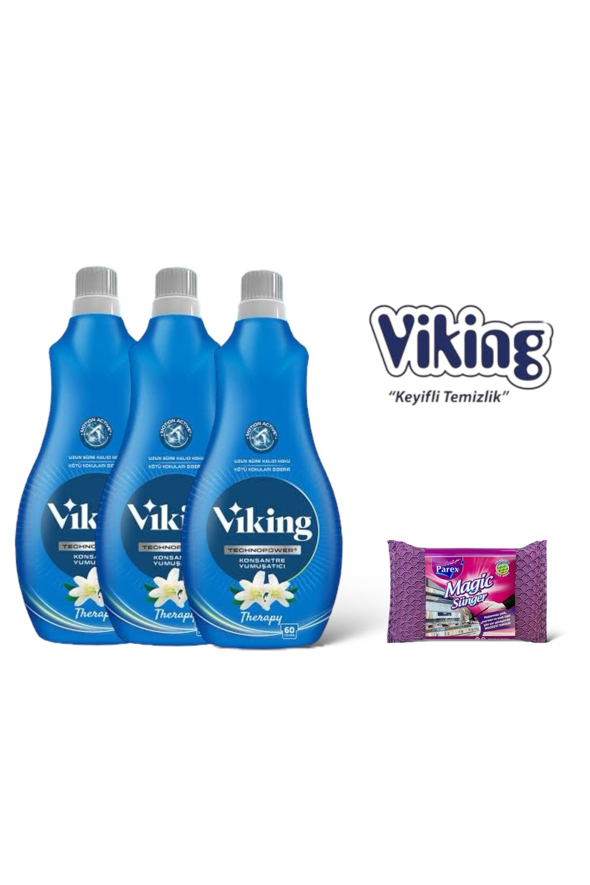 Viking Technopower 1440 ML Therapy Yumuşatıcı 3 Adet + Magic Sünger