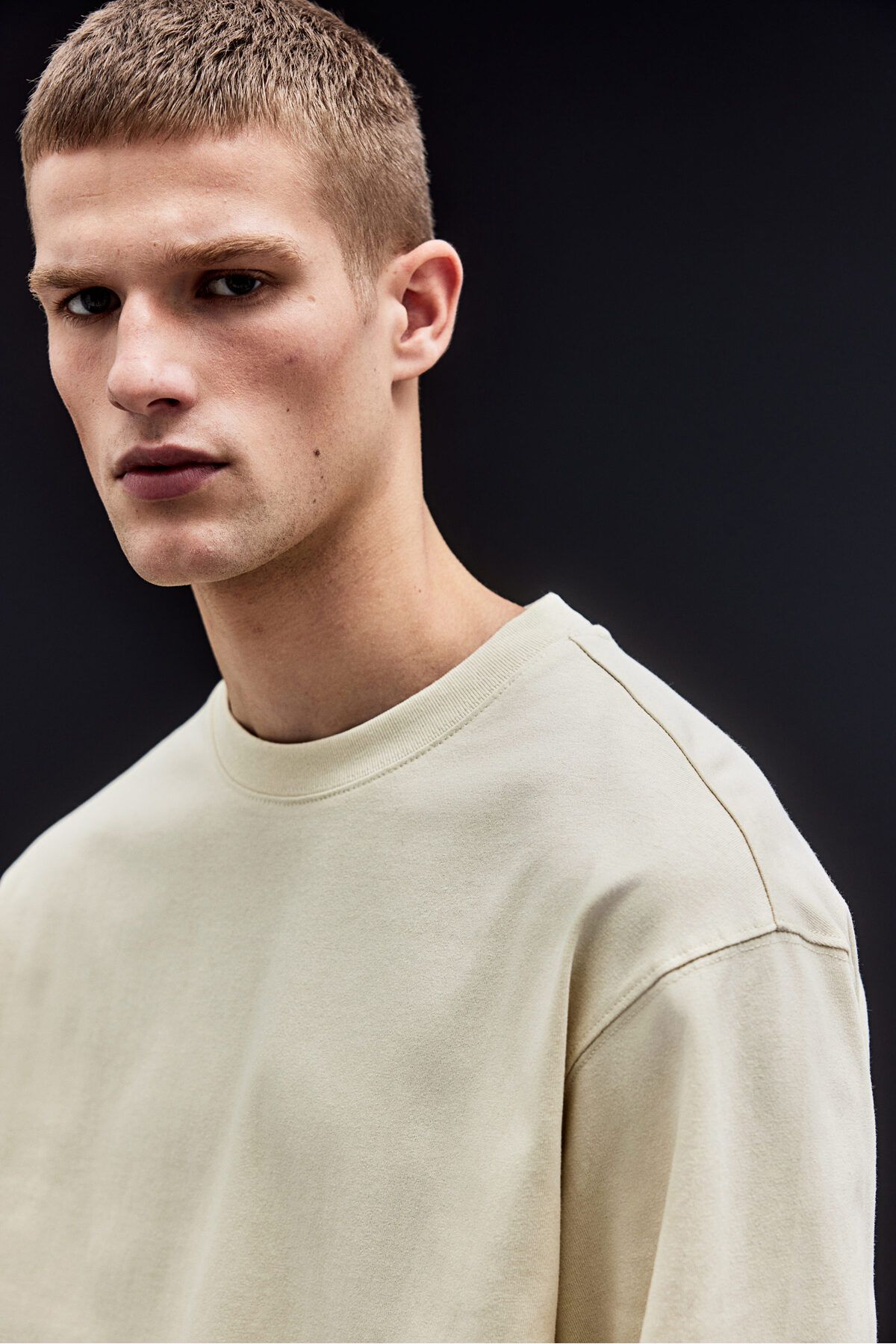 تی شرت آبی مردانه جارس بلند و تناسب اورجینال H M H&M
