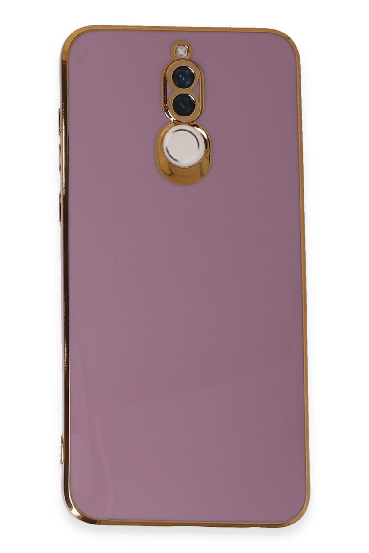 cepmoda Huawei Mate 10 LİTE - Gold Çizgili Renkli Shiny Silikon Kılıf / Kapak - MOR