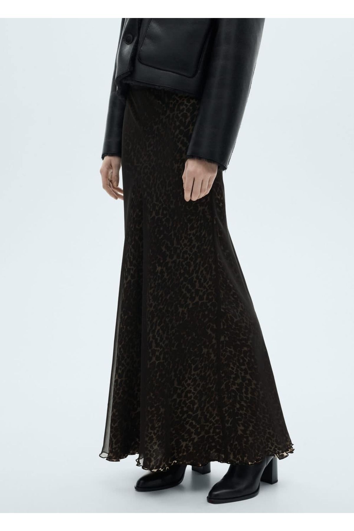 MANGO Woman-A-Linien-Rock mit Leopardenmuster 1