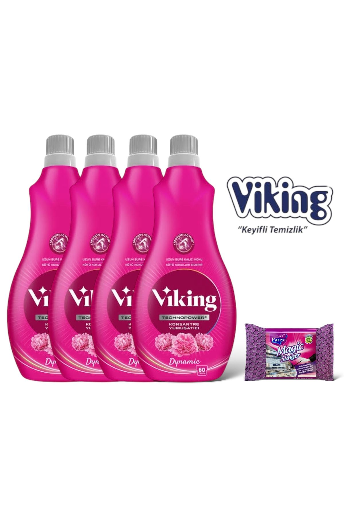 Viking Technopower 1440 Ml Dynamic Yumuşatıcı 4 Adet + Magic Sünger