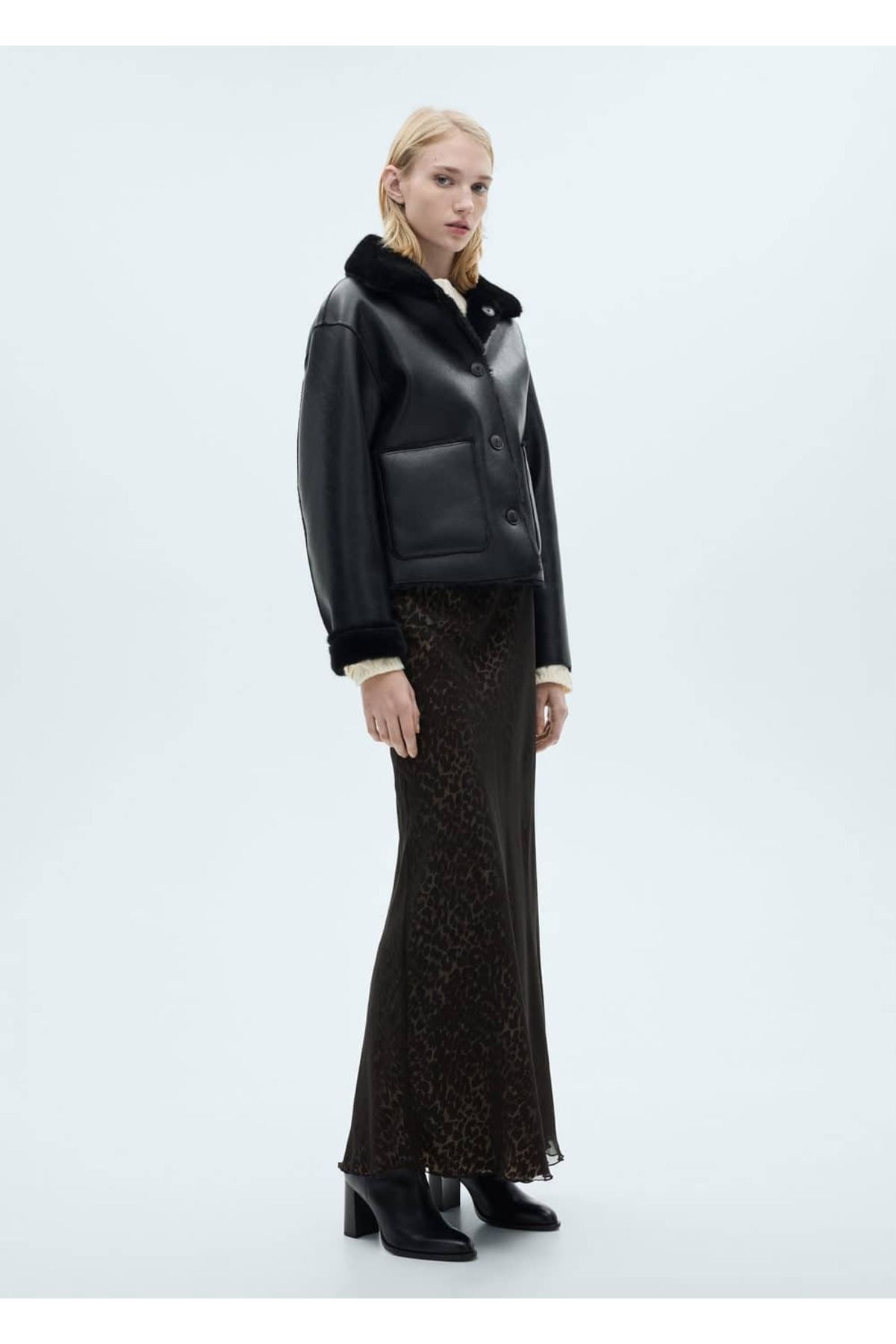 MANGO Woman-A-Linien-Rock mit Leopardenmuster 2