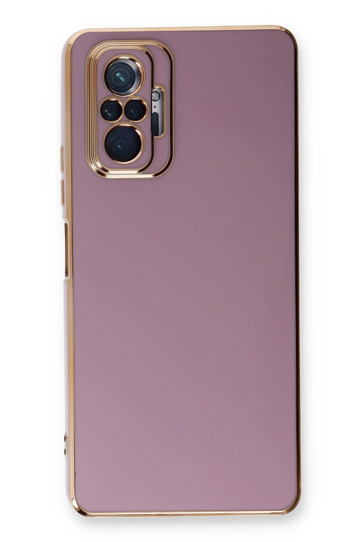 cepmoda Xiaomi Redmi Note 10 PRO - Gold Çizgili Renkli Shiny Silikon Kılıf / Kapak - MOR