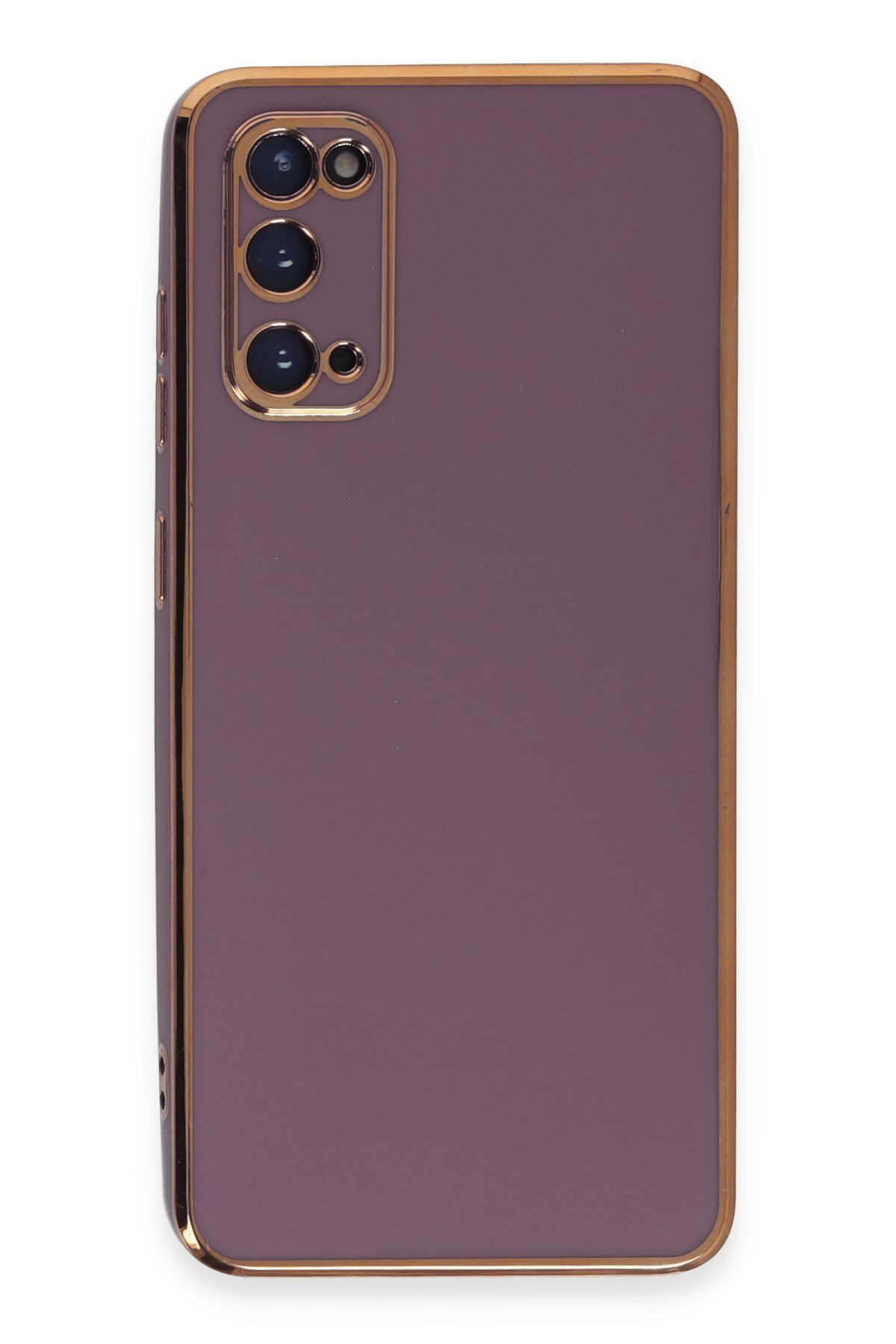 cepmoda Samsung Galaxy S20 - Gold Çizgili Renkli Shiny Silikon Kılıf / Kapak - MOR