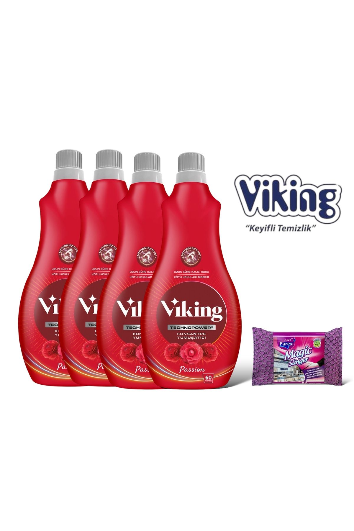 Viking Technopower 1440 ML Passion Yumuşatıcı 4 Adet + Magic Sünger