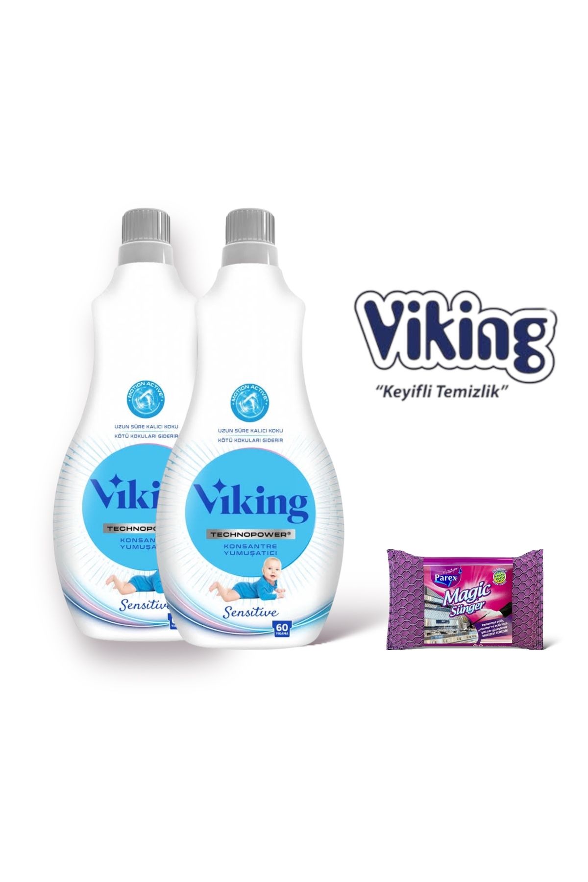 Viking Technopower 1440 ML Sensitive Yumuşatıcı 2 Adet + Magic Sünger