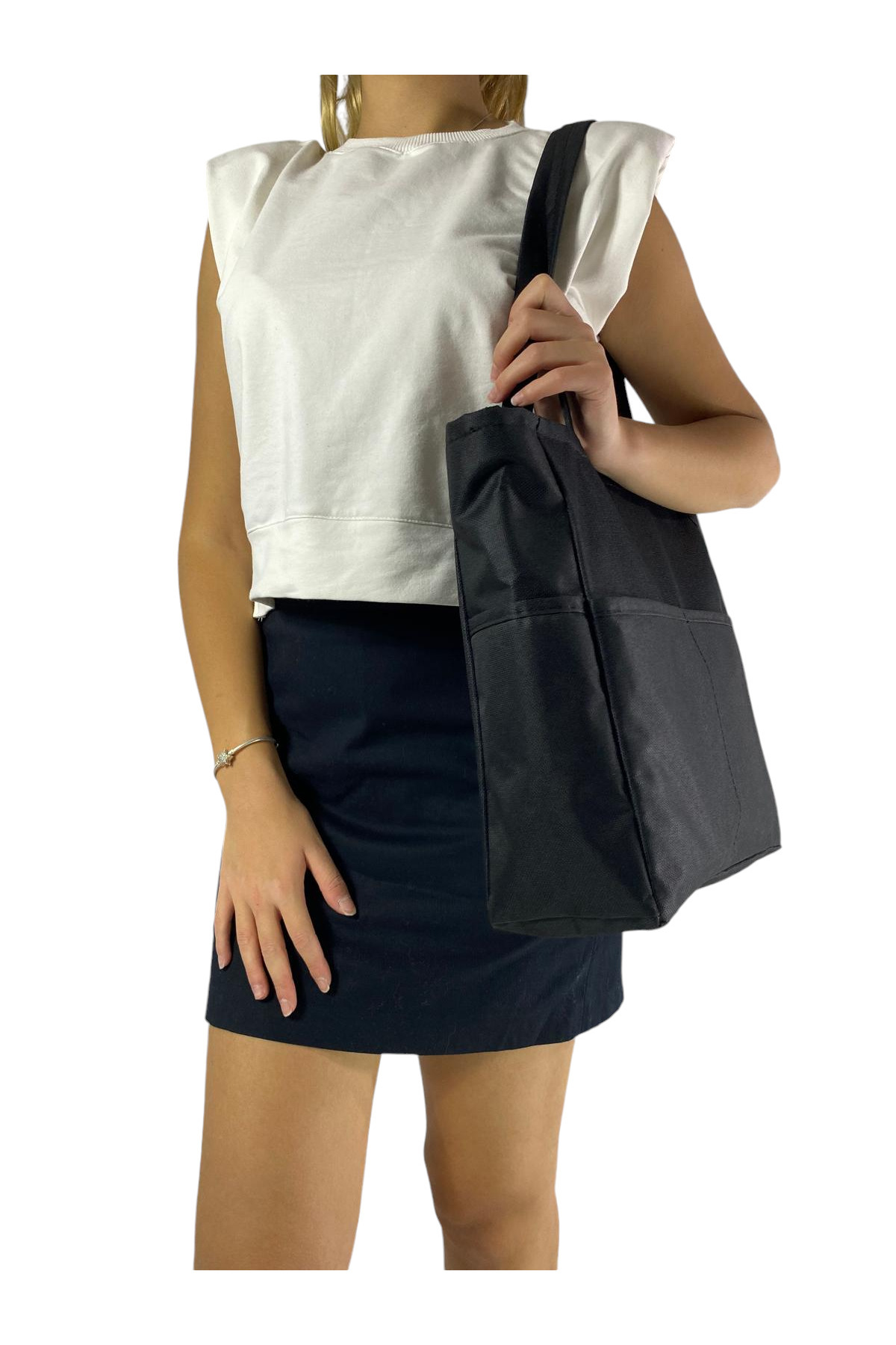 Gloria-Large Women's Sports Bag - Black, Arm and Shoulder Bag, Multi-Compartment 6