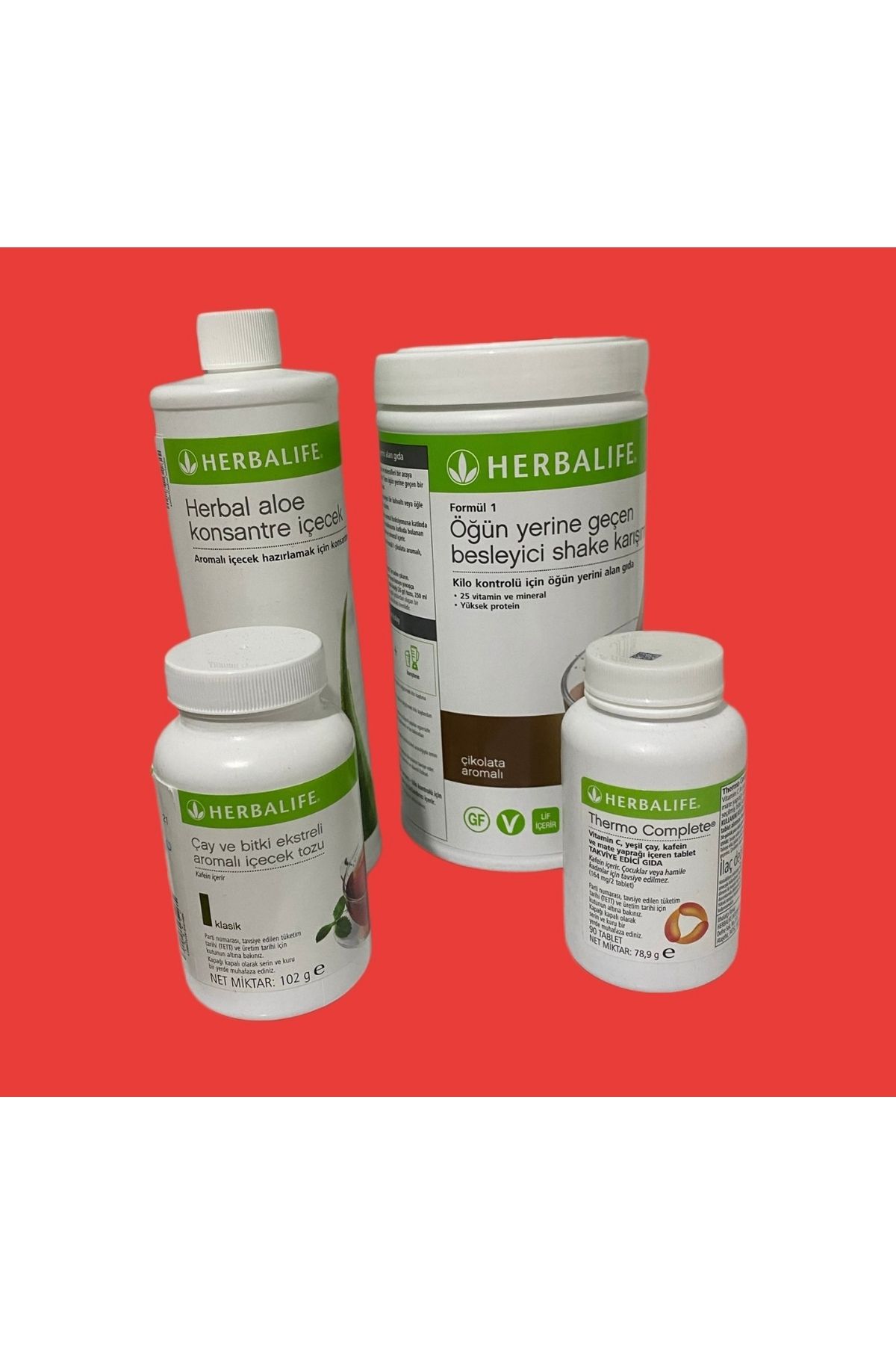 Herbalife 4 lü paket Shake aloe çay thermo