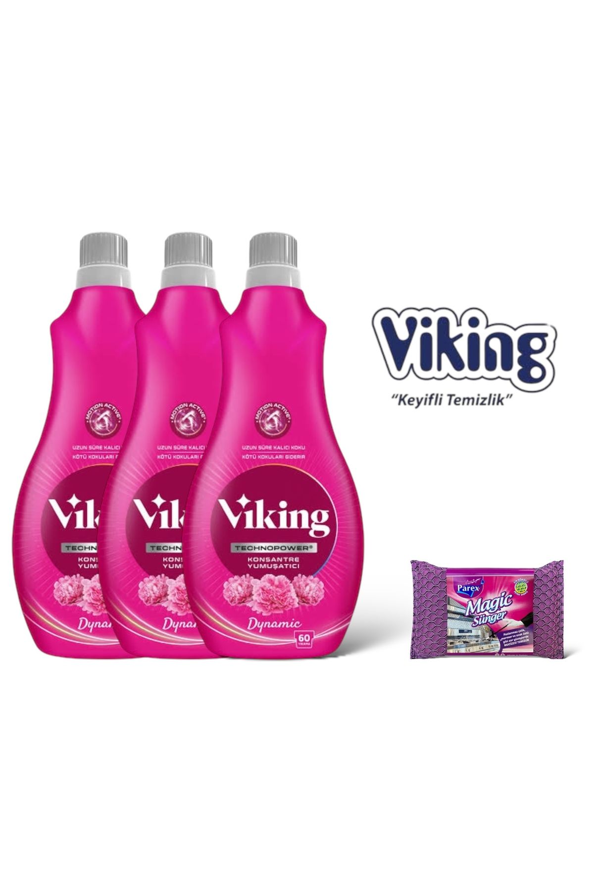 Viking Technopower 1440 ML Dynamic Yumuşatıcı 3 Adet + Magic Sünger