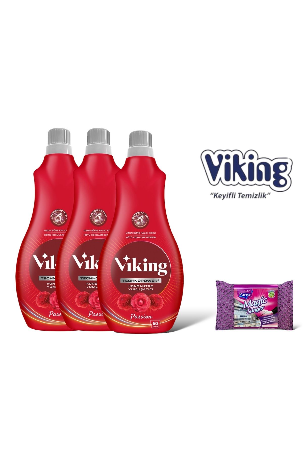 Viking Technopower 1440 ML Passion Yumuşatıcı 3 Adet + Magic Sünger