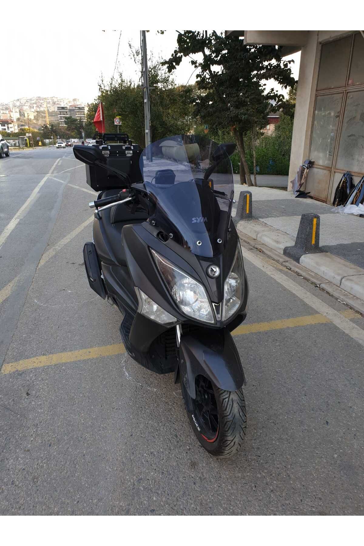 SYM Joymax 250 İ Siperlik Ön Cam 2013 2016 Model 54cm Füme Renkli 4mm KISA SPOR CAM