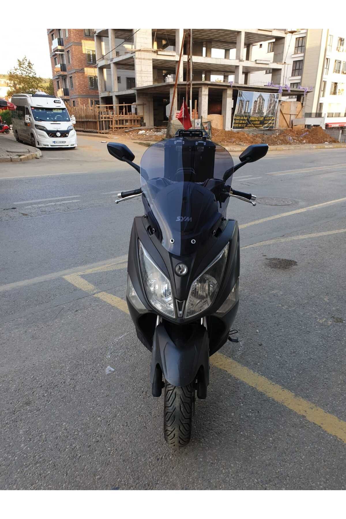 SYM Joymax 250 İ Siperlik Ön Cam 2013 2016 Model 54cm Füme Renkli 4mm KISA SPOR CAM