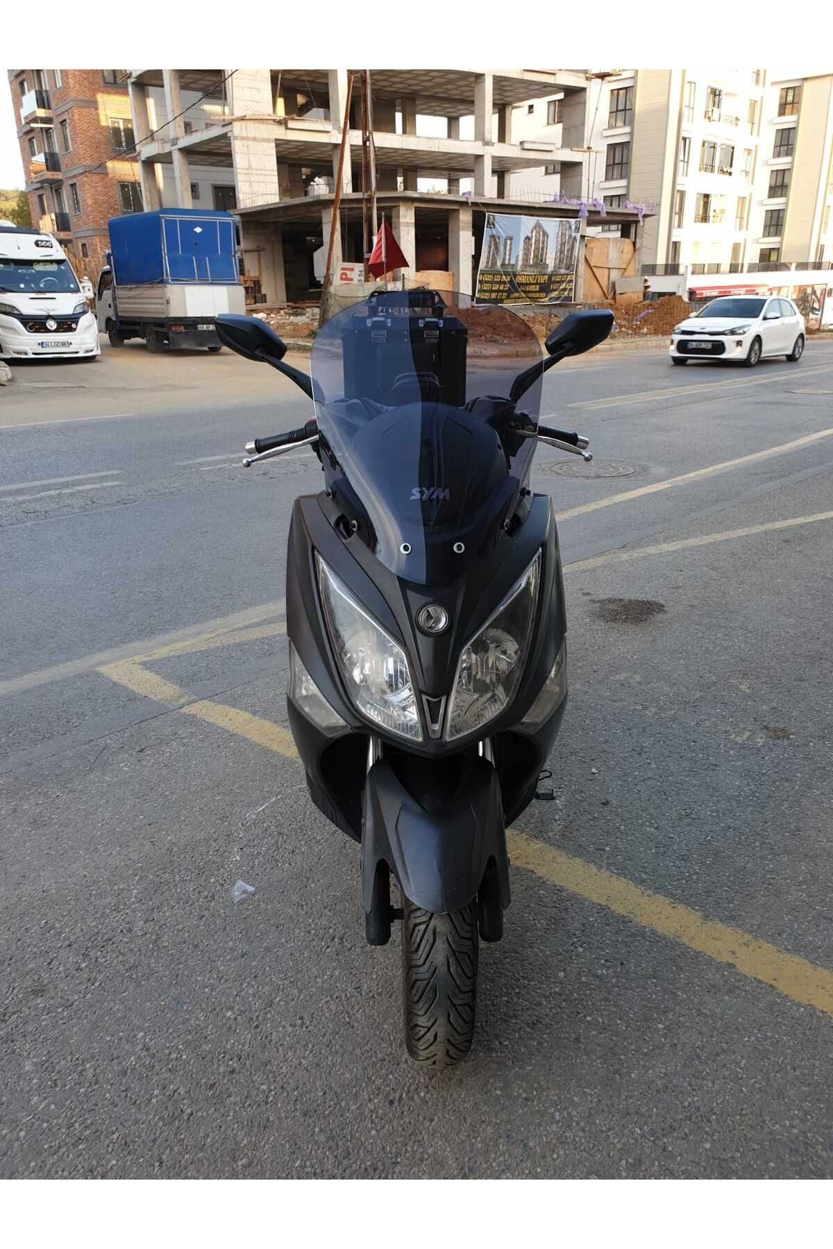 SYM Joymax 250 İ Siperlik Ön Cam 2013 2016 Model 54cm Füme Renkli 4mm KISA SPOR CAM