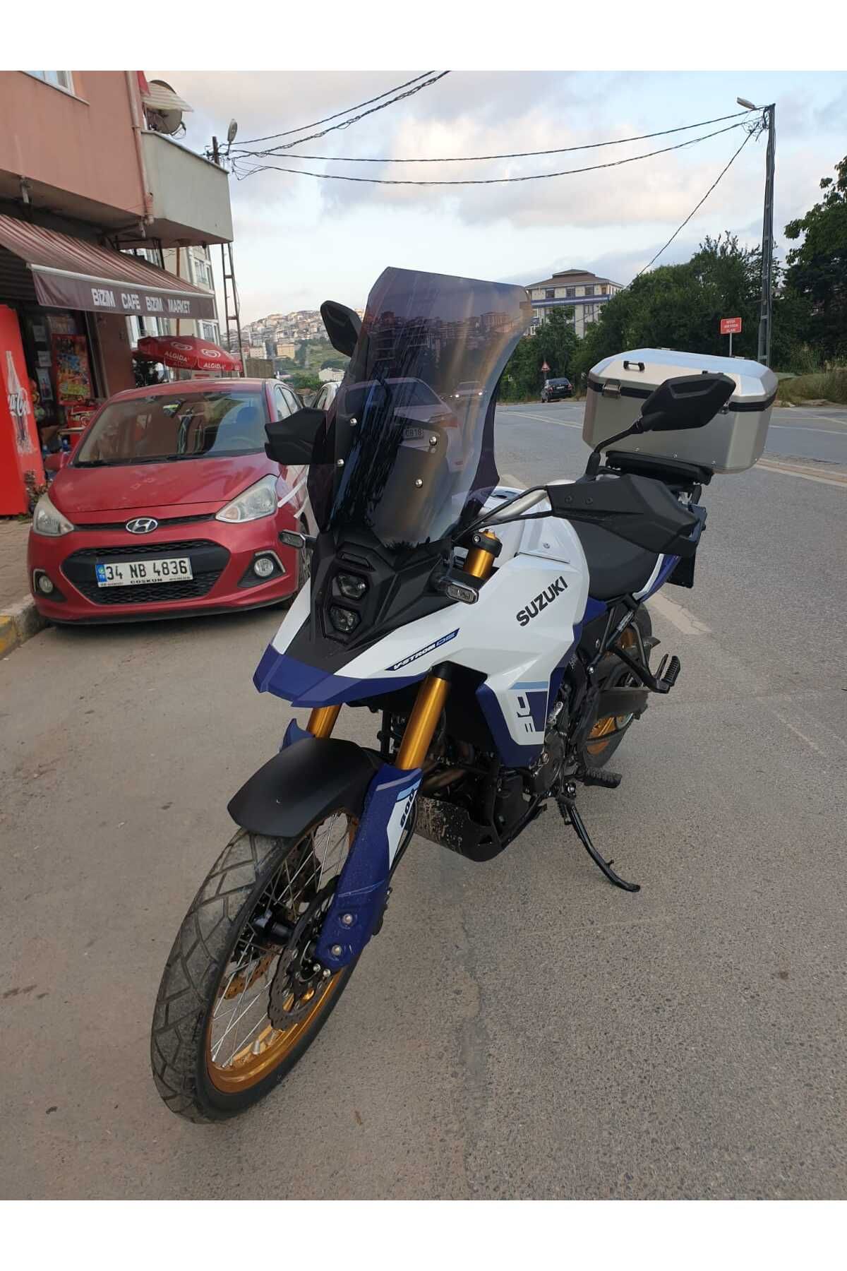 Suzuki V-strom DE 800 Siperlik Ön Cam 2023-2025 Model 50cm Siyah Renkli 4mm