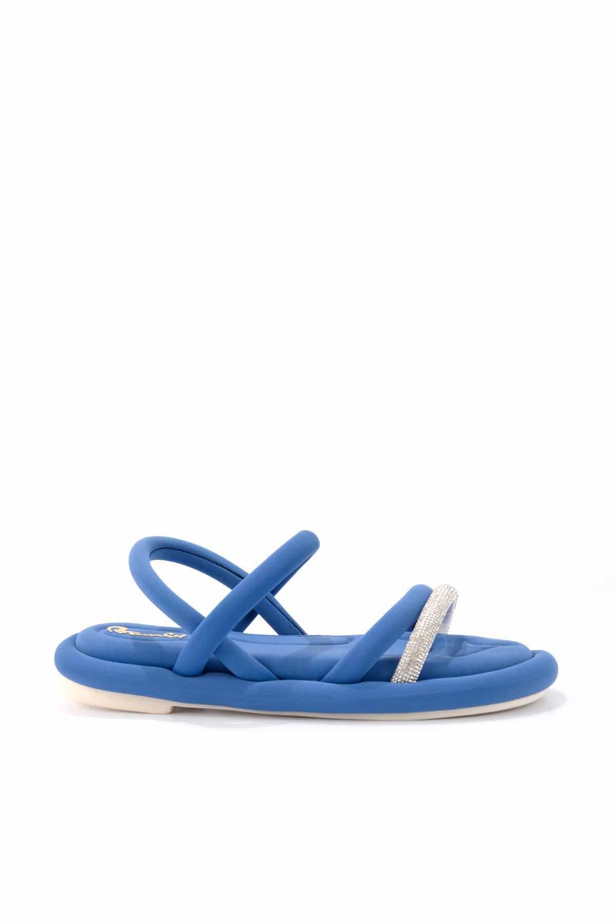 Bambi-Blaue Satin-Damensandalen K 05362028038 2