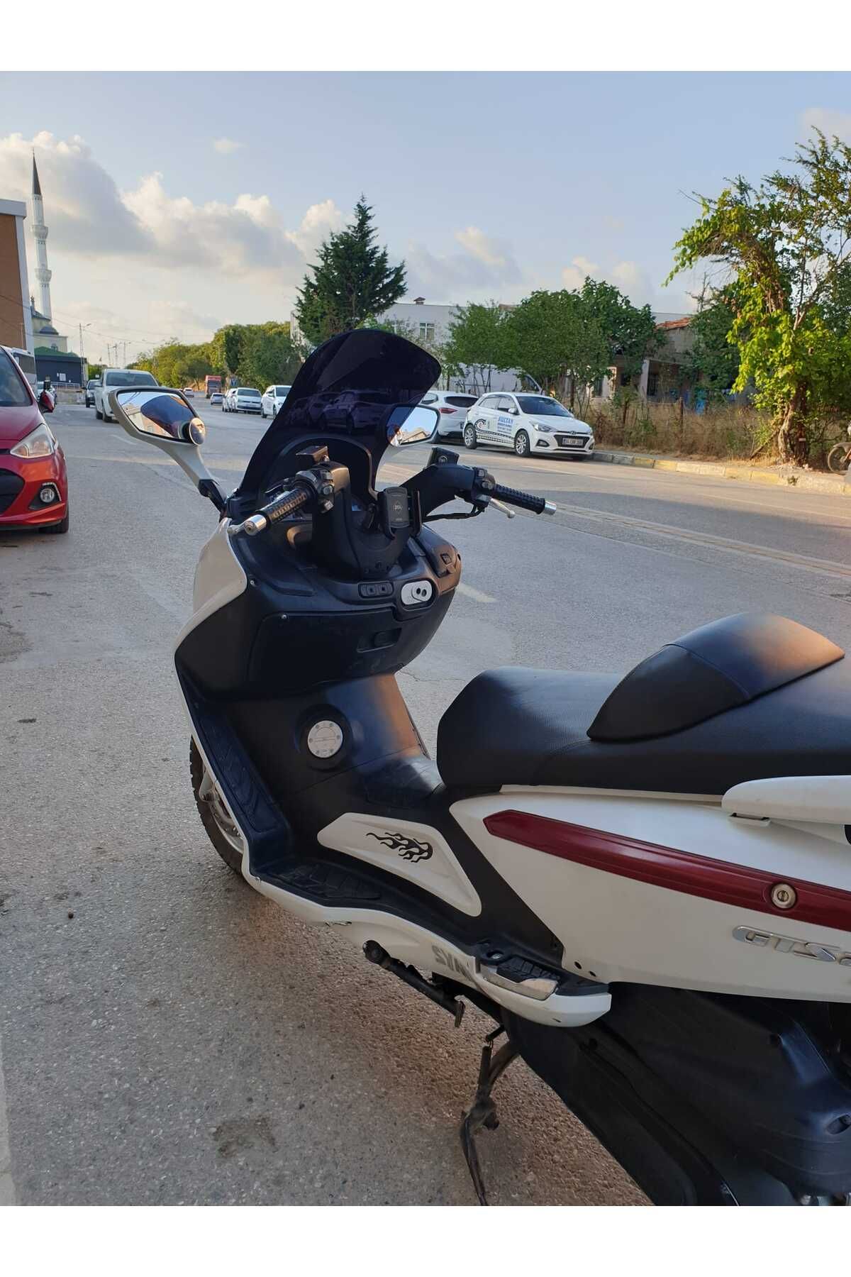 SYM Gts Evo 250 Siperlik Ön Cam 2006 2015 Model 63cm Siyah Renkli 4mm 10cm daha Uzun