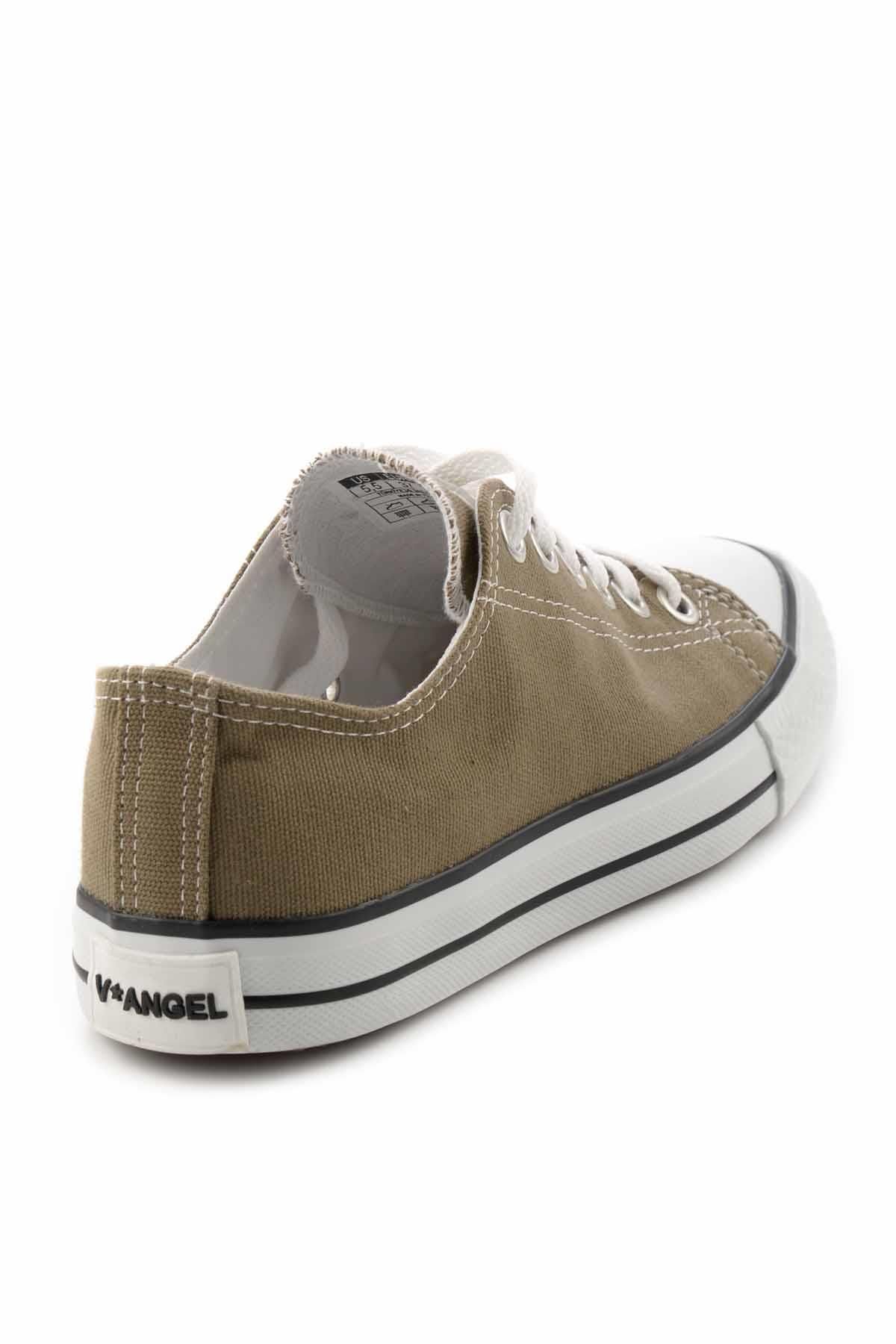 Bambi-Khaki Linen Damskie Buty Casualowe K01688210618 4