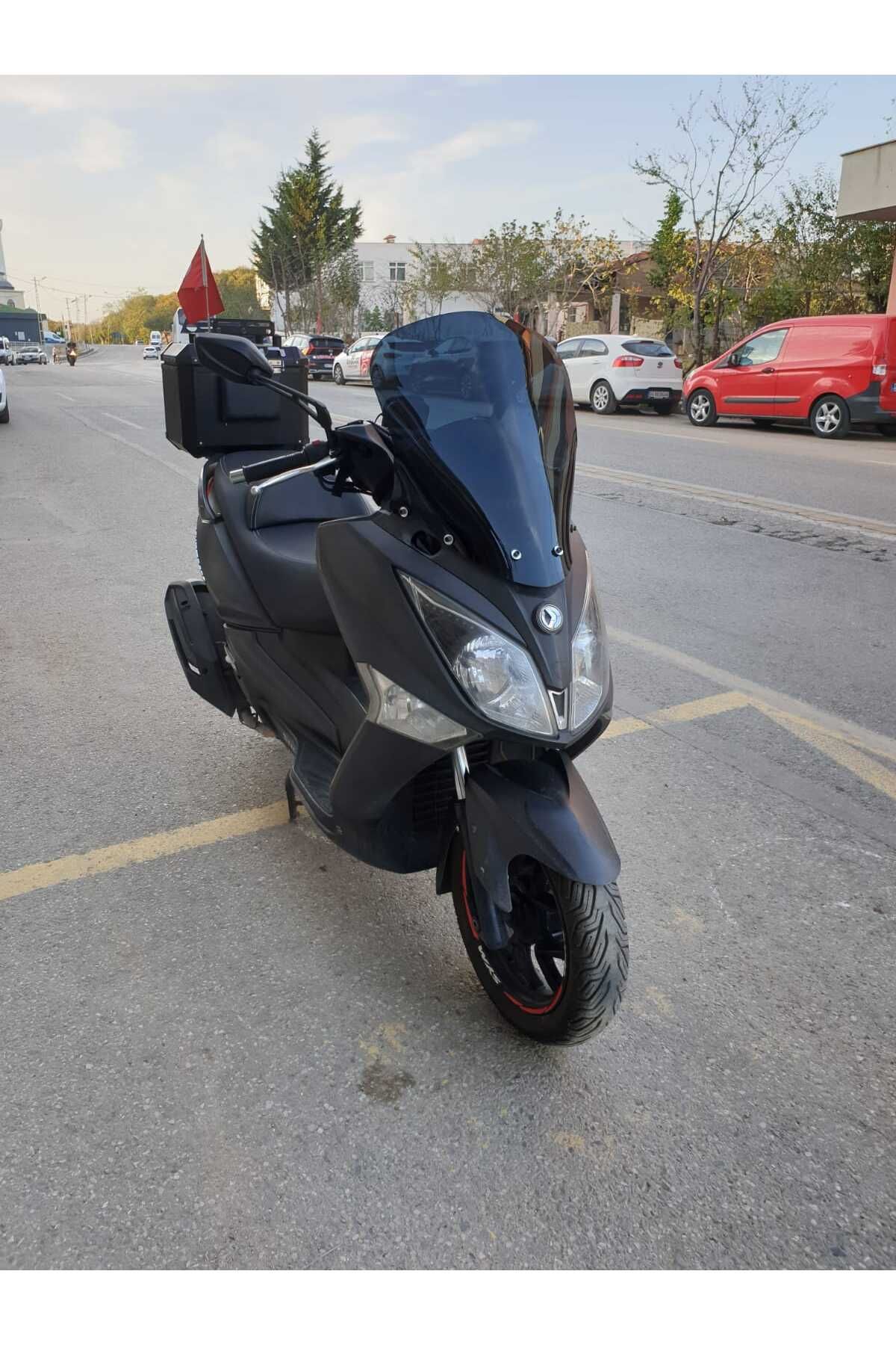 SYM Joymax 250 İ Siperlik Ön Cam 2013 2016 Model 54cm siyah Renkli 4mm KISA SPOR CAM