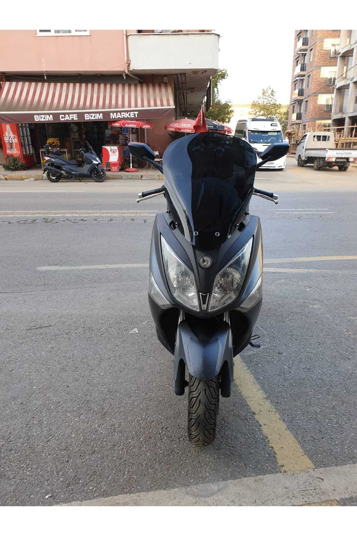 SYM Joymax 250 İ Siperlik Ön Cam 2013 2016 Model 54cm siyah Renkli 4mm KISA SPOR CAM