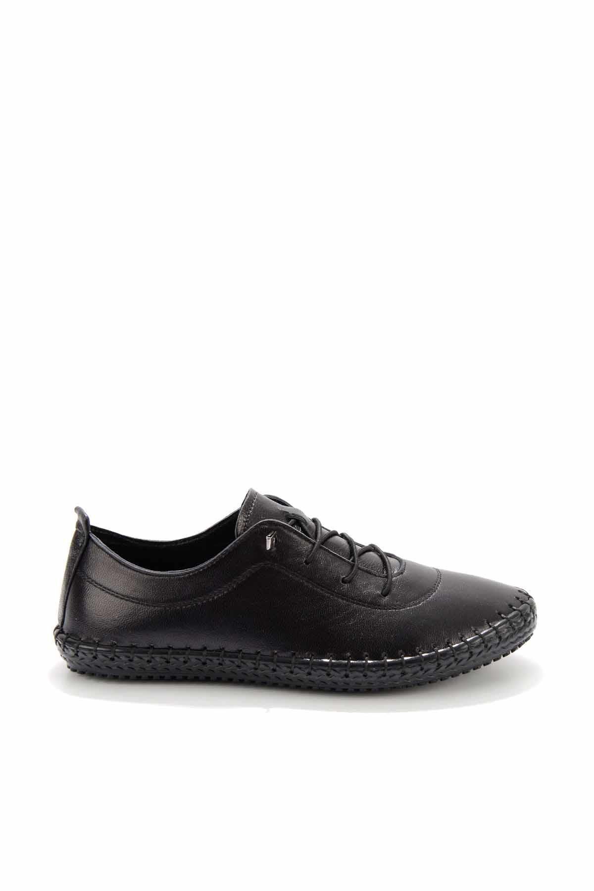 Bambi-Schwarze Damen-Freizeitschuhe aus echtem Leder K 01272000403 2