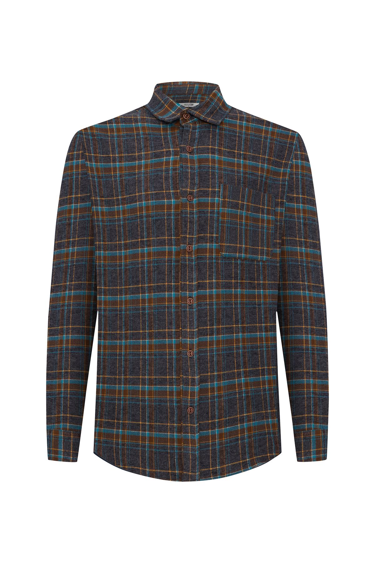 Mudo-Regular Fit Plaid Shirt with Long Sleeves 6