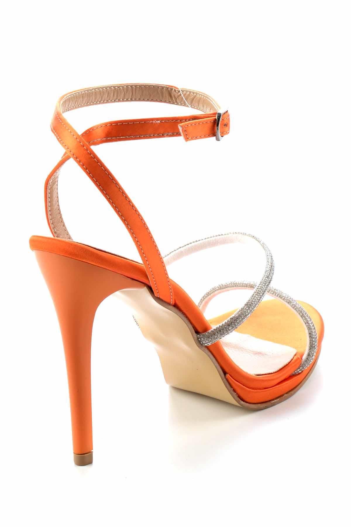 Bambi-Orange Satin Women's Evening Dress Shoes05527195238 5