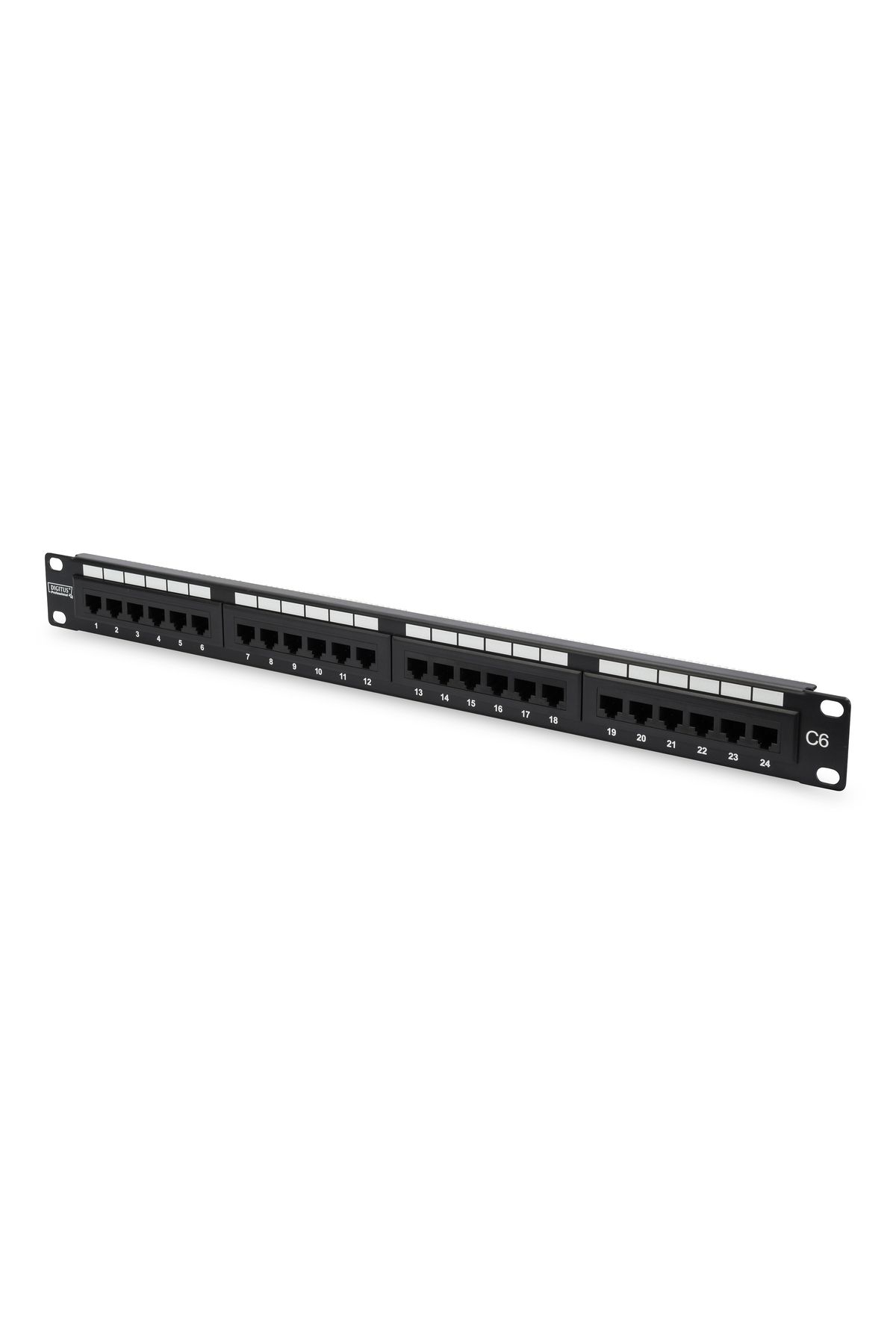 Digitus CAT 6, E Sınıfı Patch Panel, zırhsız (unshielded), siyah renk<br>Digitus CAT 6, Class