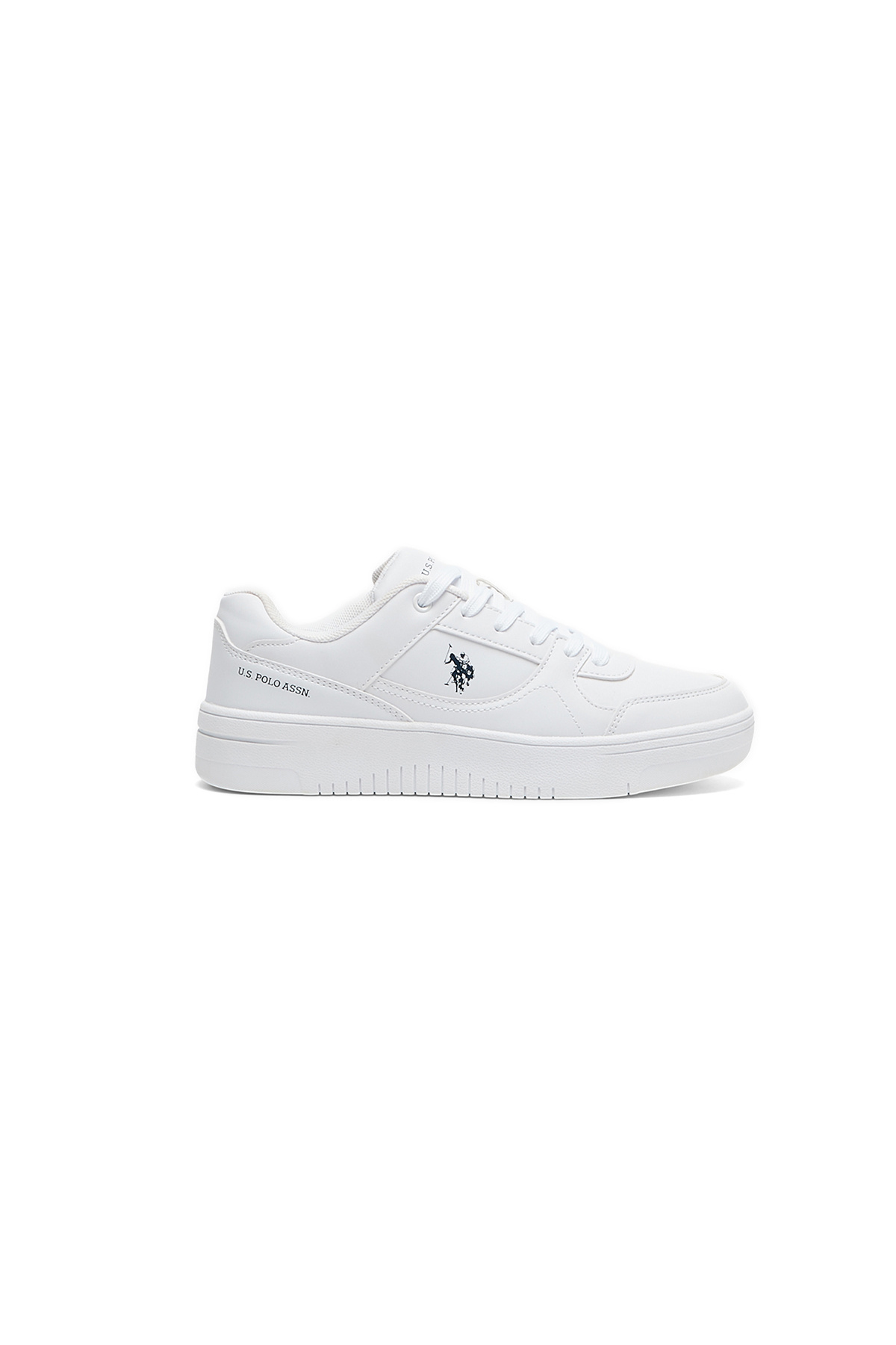 U.S. Polo Assn. Women's All-White Low-Top Sneakers - Classic Minimalist Design, Comfortable Everyday Casual Shoes